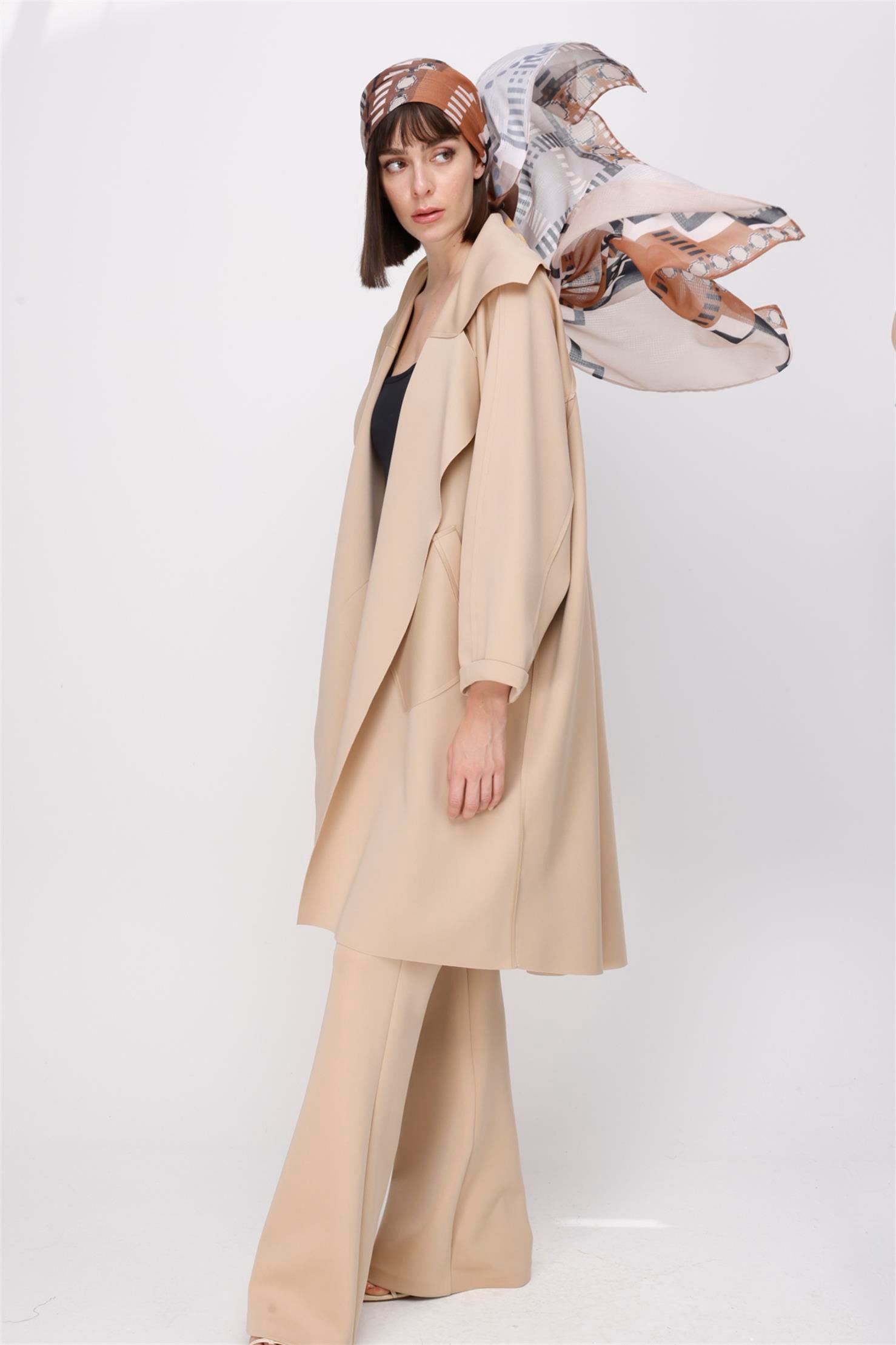 SCUBA BÜYÜK YAKALI YANDAN CEPLİ CEKET