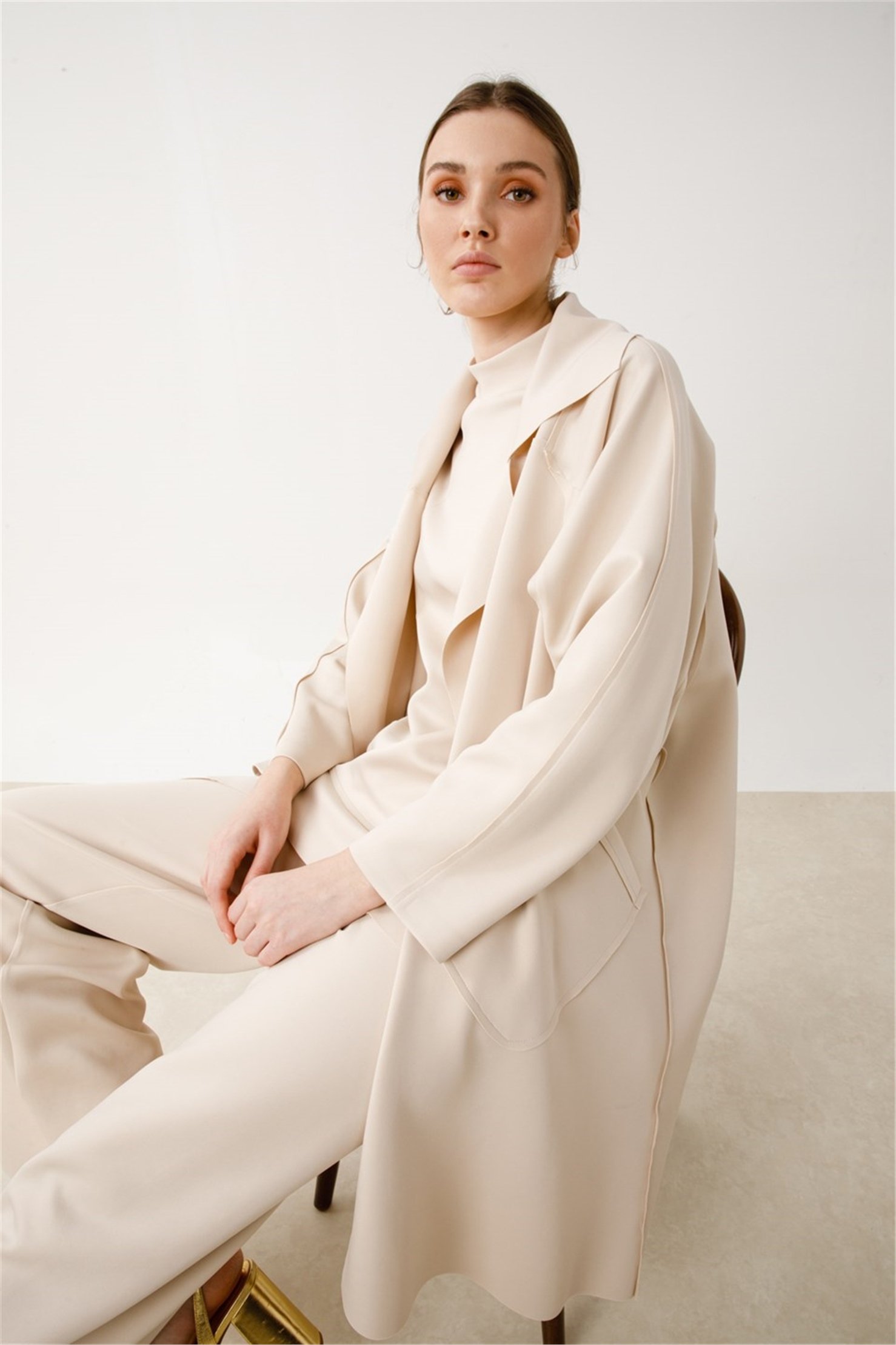 SCUBA BÜYÜK YAKALI YANDAN CEPLİ CEKET