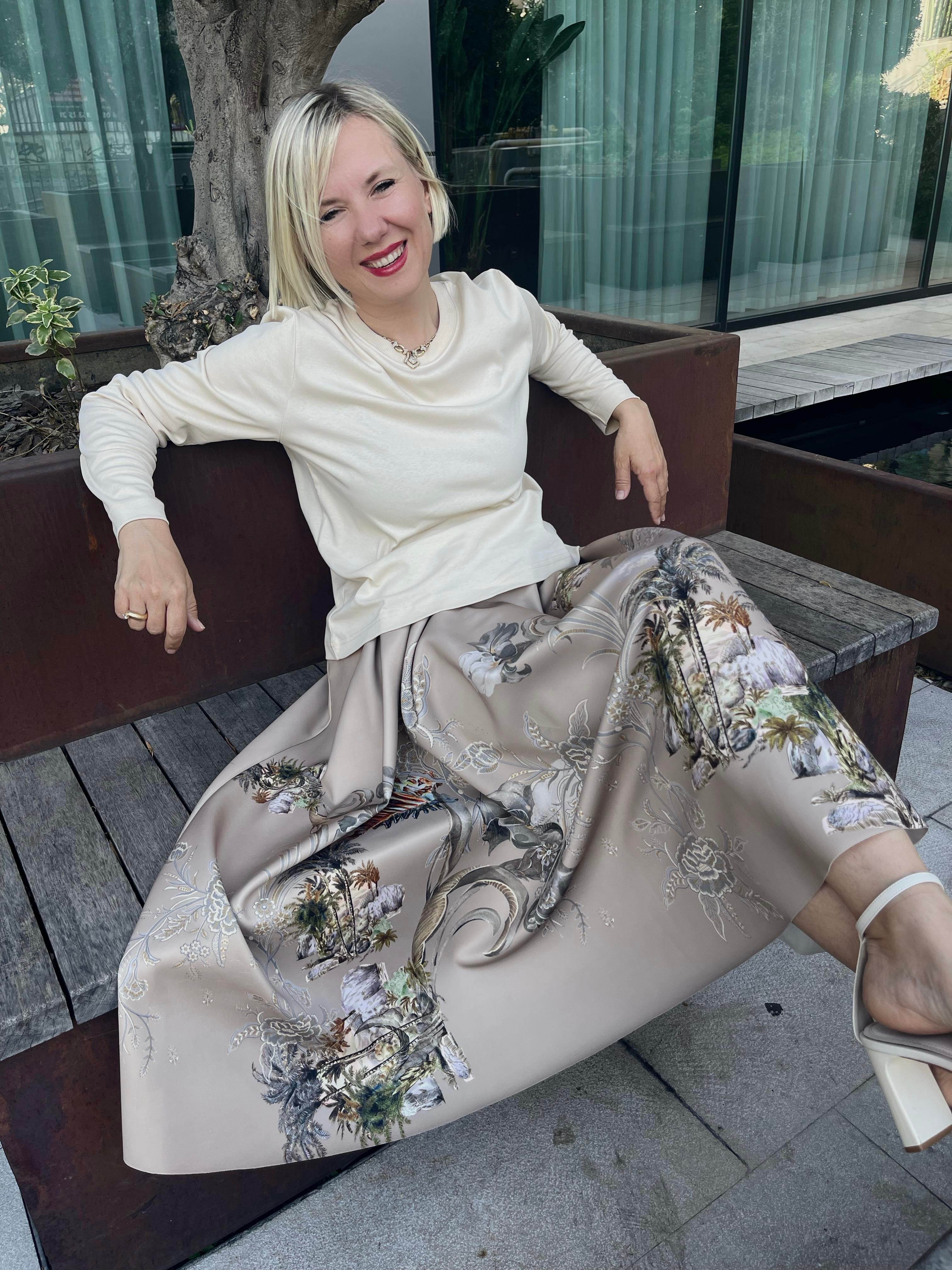 SCUBA CANCUN TROPİKAL DESENLİ PİLELİ ETEK