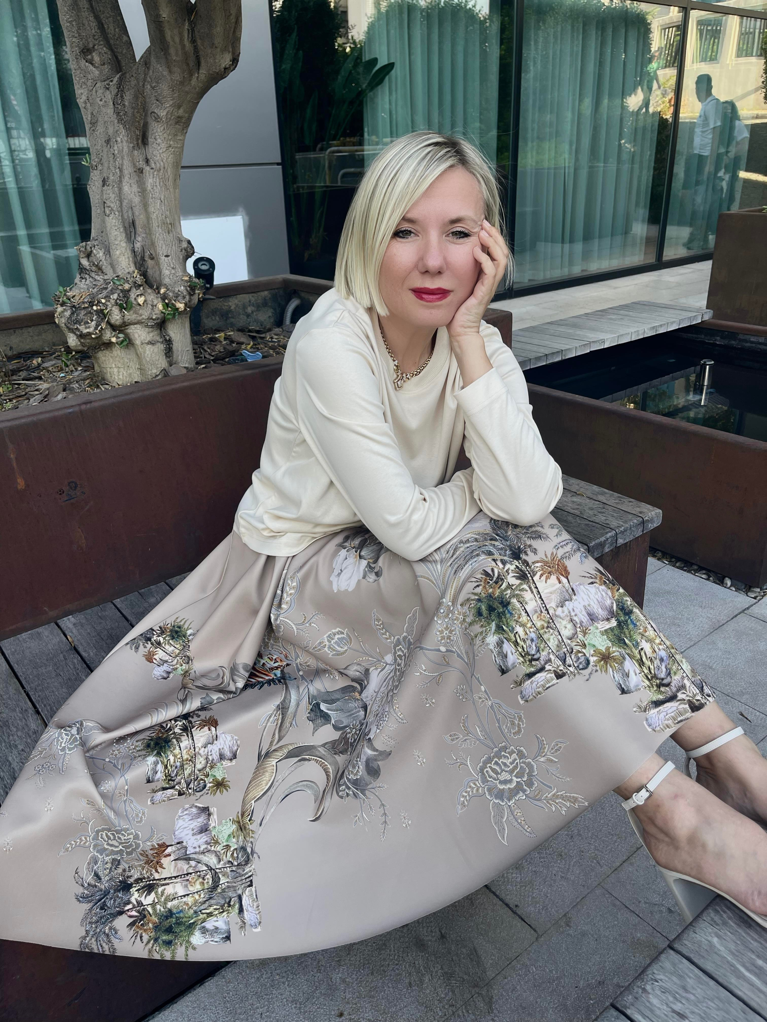 SCUBA CANCUN TROPİKAL DESENLİ PİLELİ ETEK