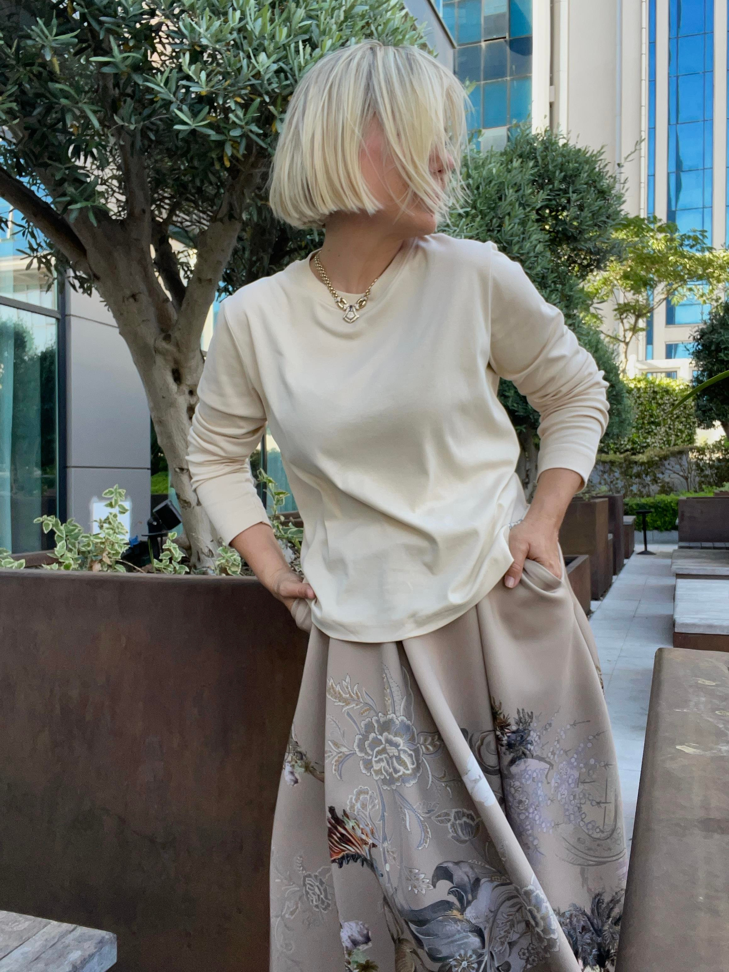 SCUBA CANCUN TROPİKAL DESENLİ PİLELİ ETEK