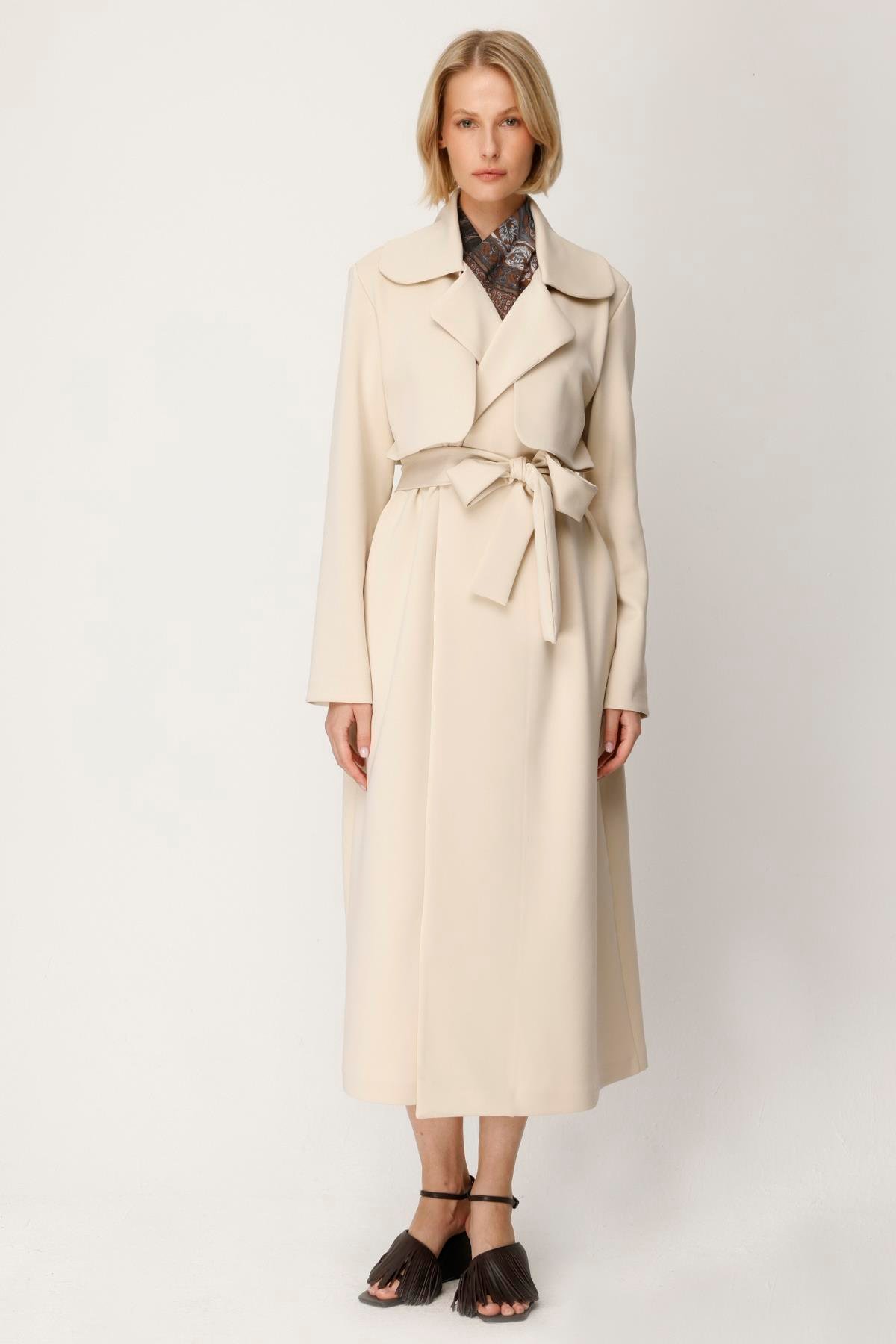 SCUBA CEPKENLİ KEMERLİ TRENCHCOAT