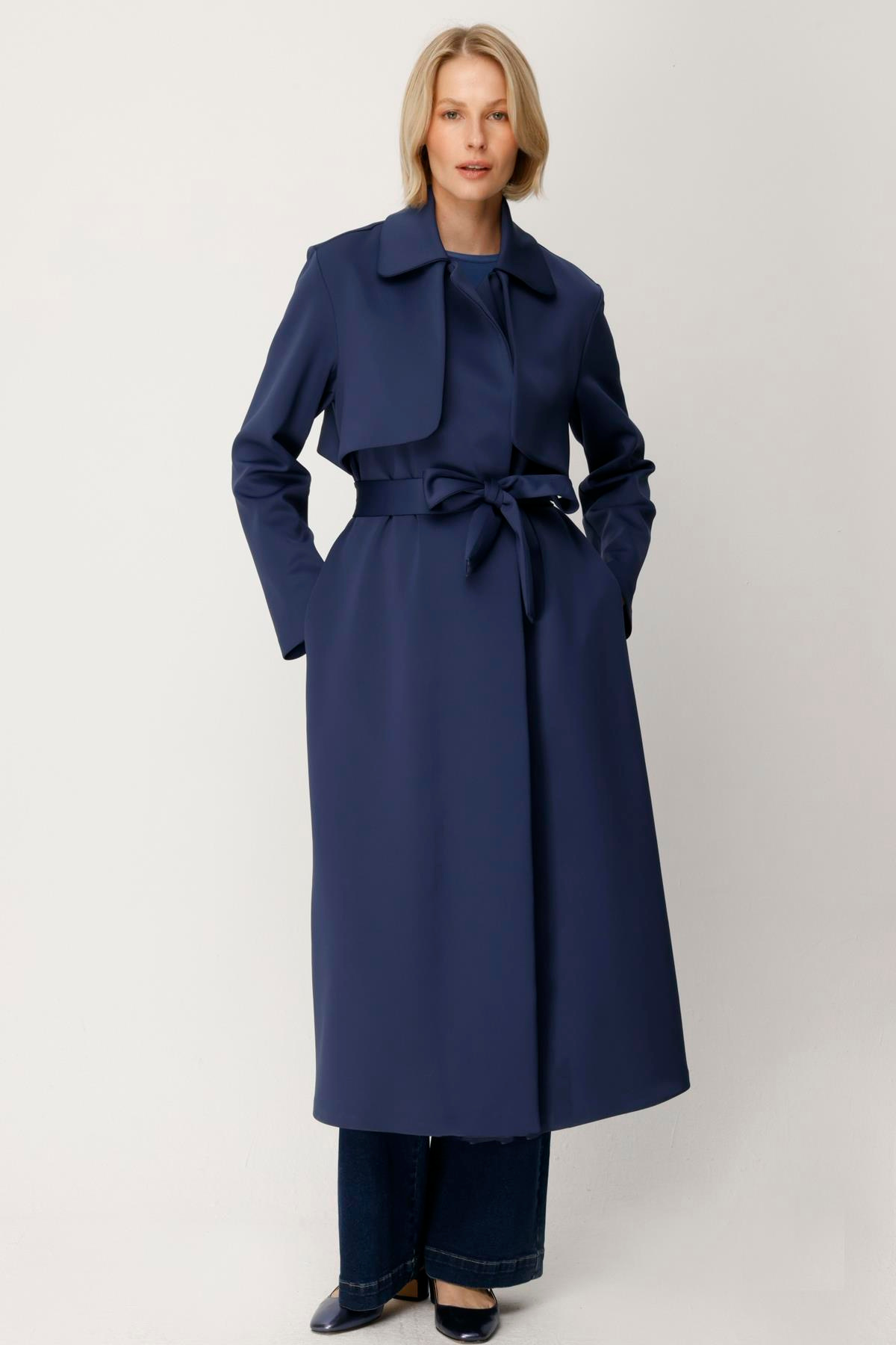 SCUBA CEPKENLİ KEMERLİ TRENCHCOAT