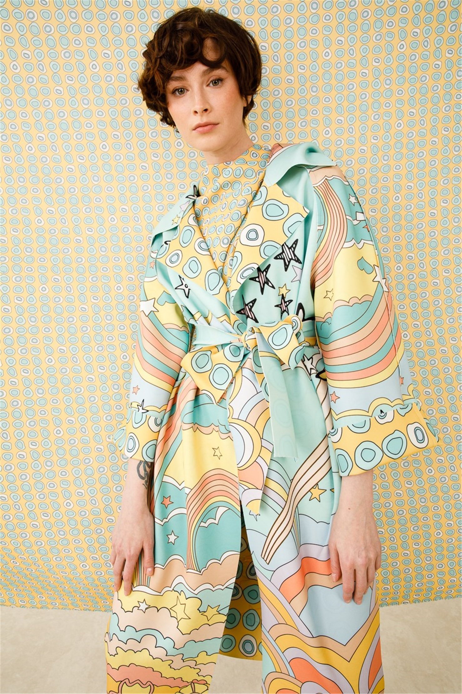 SCUBA GÖKKUŞAĞI YILDIZ DESEN ÜSTTEN DİKİŞLİ  CEKET