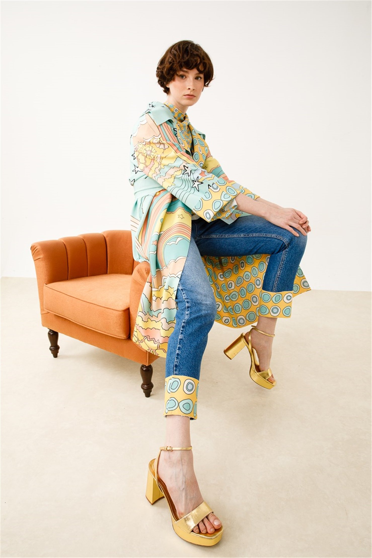 SCUBA GÖKKUŞAĞI YILDIZ DESEN ÜSTTEN DİKİŞLİ  CEKET