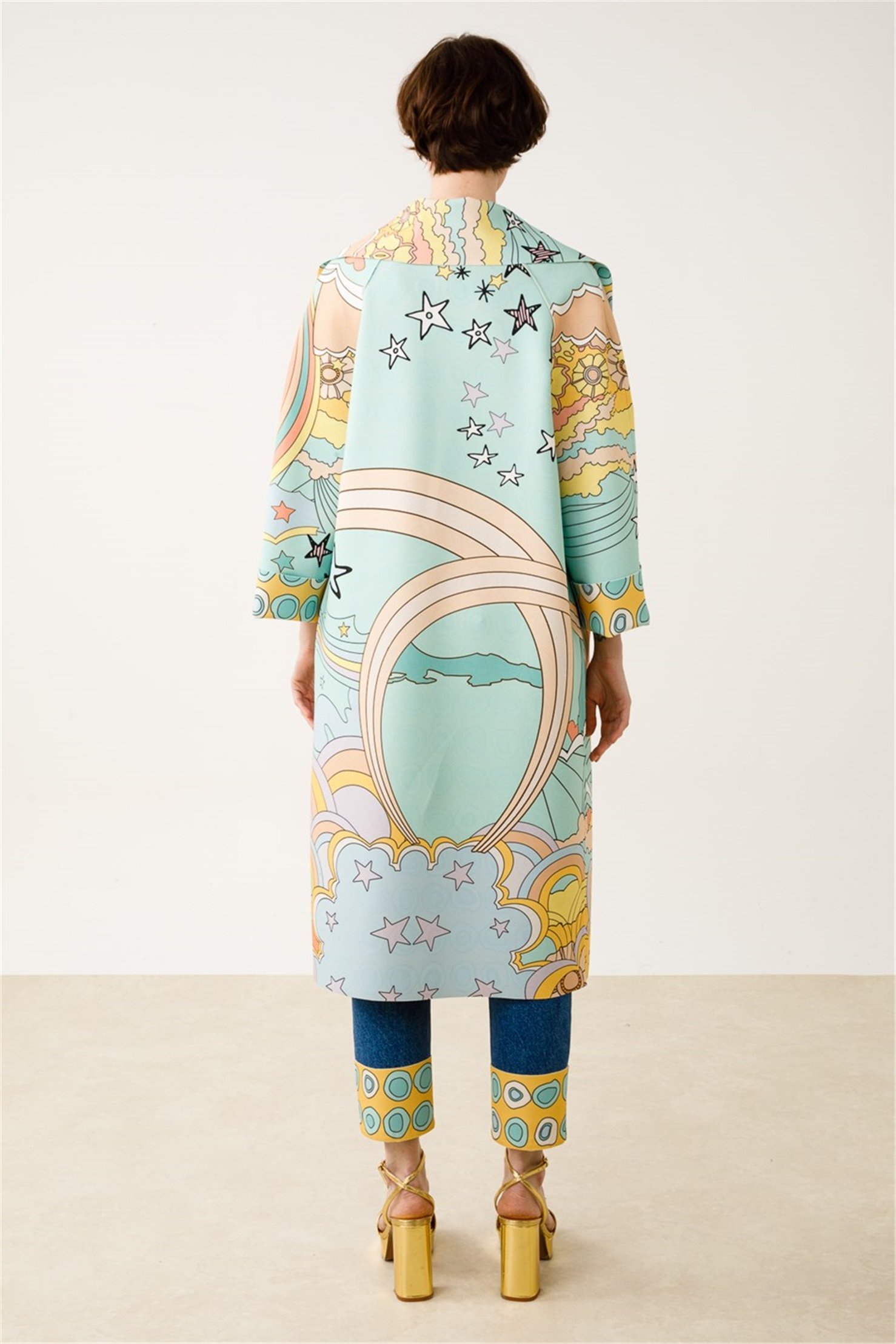 SCUBA GÖKKUŞAĞI YILDIZ DESEN ÜSTTEN DİKİŞLİ  CEKET