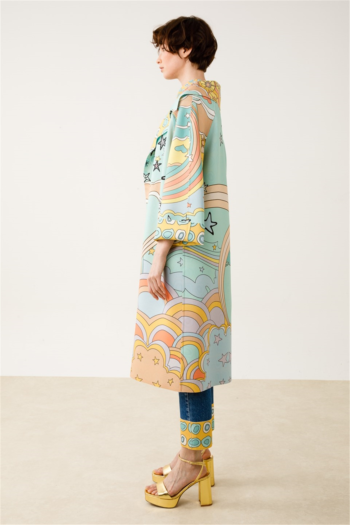 SCUBA GÖKKUŞAĞI YILDIZ DESEN ÜSTTEN DİKİŞLİ  CEKET