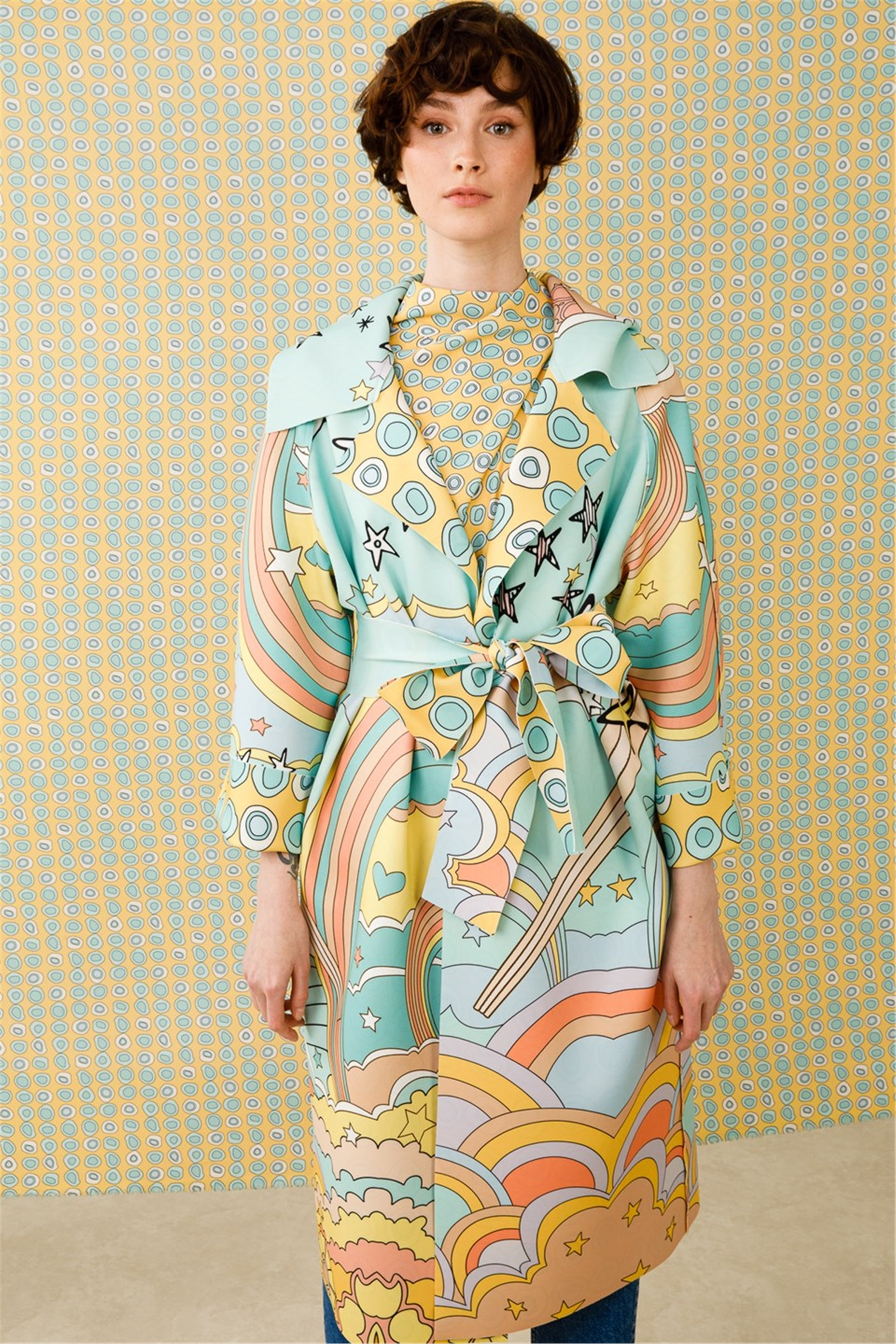 SCUBA GÖKKUŞAĞI YILDIZ DESEN ÜSTTEN DİKİŞLİ  CEKET