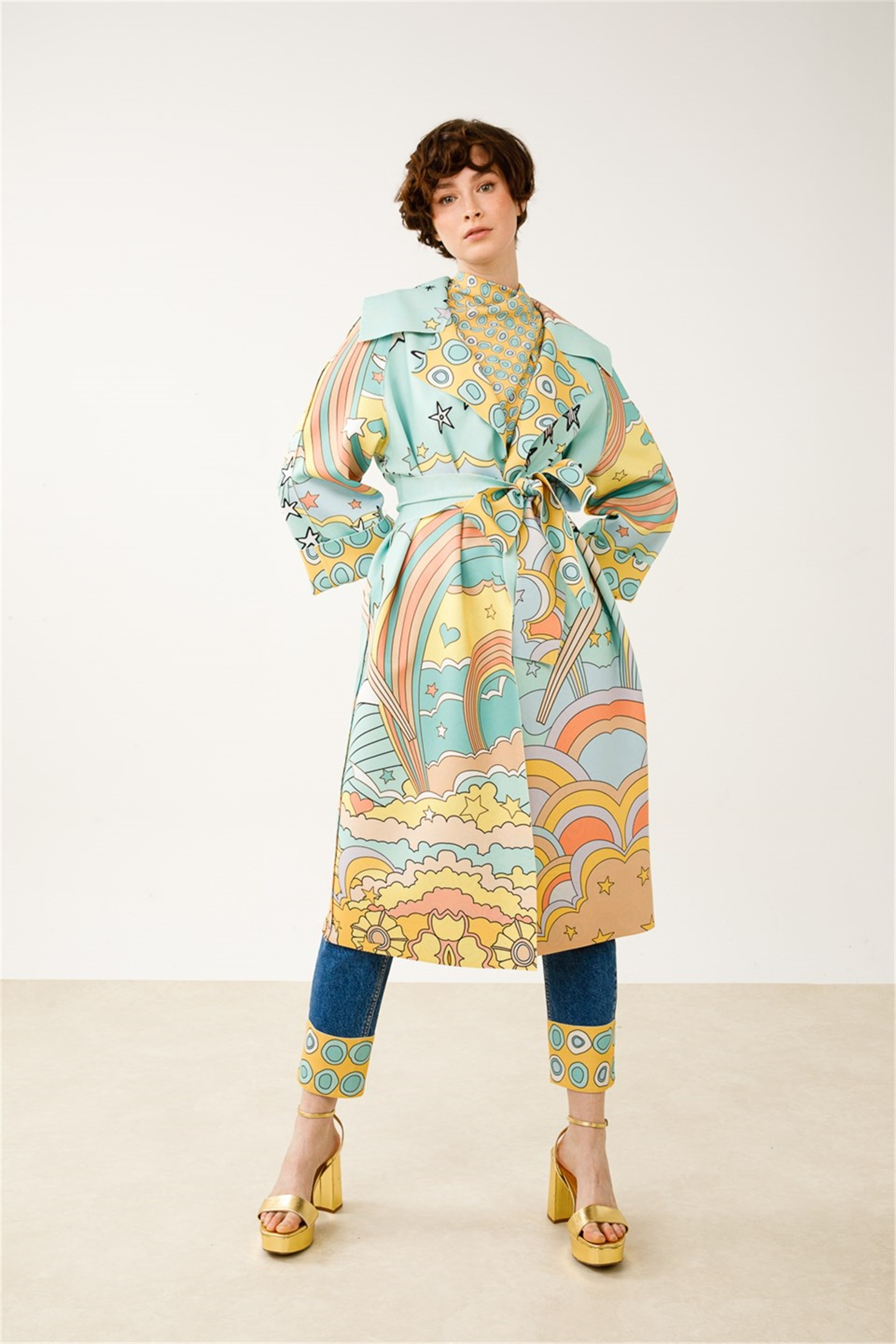 SCUBA GÖKKUŞAĞI YILDIZ DESEN ÜSTTEN DİKİŞLİ  CEKET