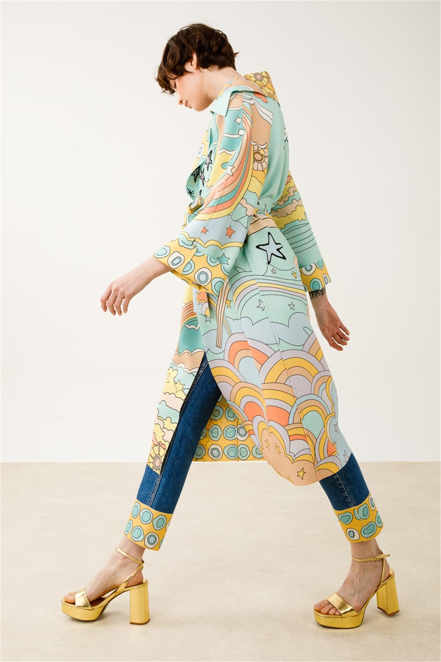 SCUBA GÖKKUŞAĞI YILDIZ DESEN ÜSTTEN DİKİŞLİ  CEKET