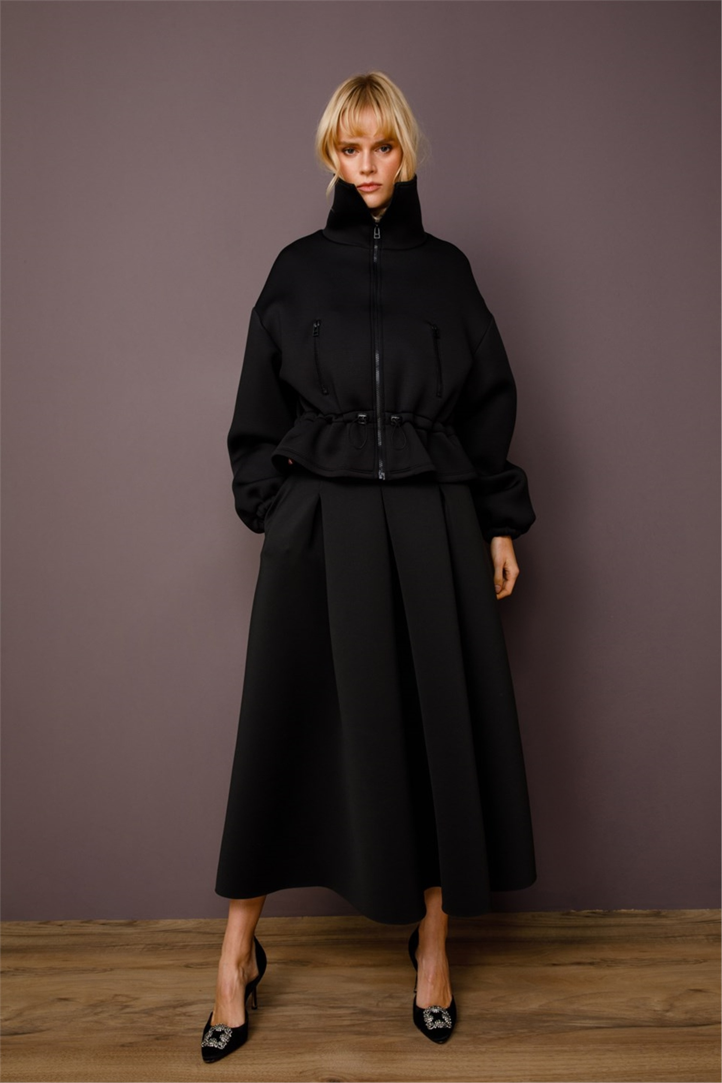 SCUBA CRINOLINE STRAIGHT SKIRT