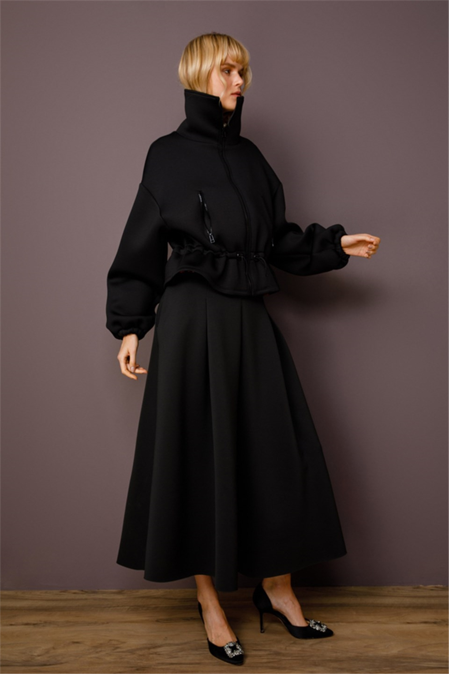 SCUBA CRINOLINE STRAIGHT SKIRT