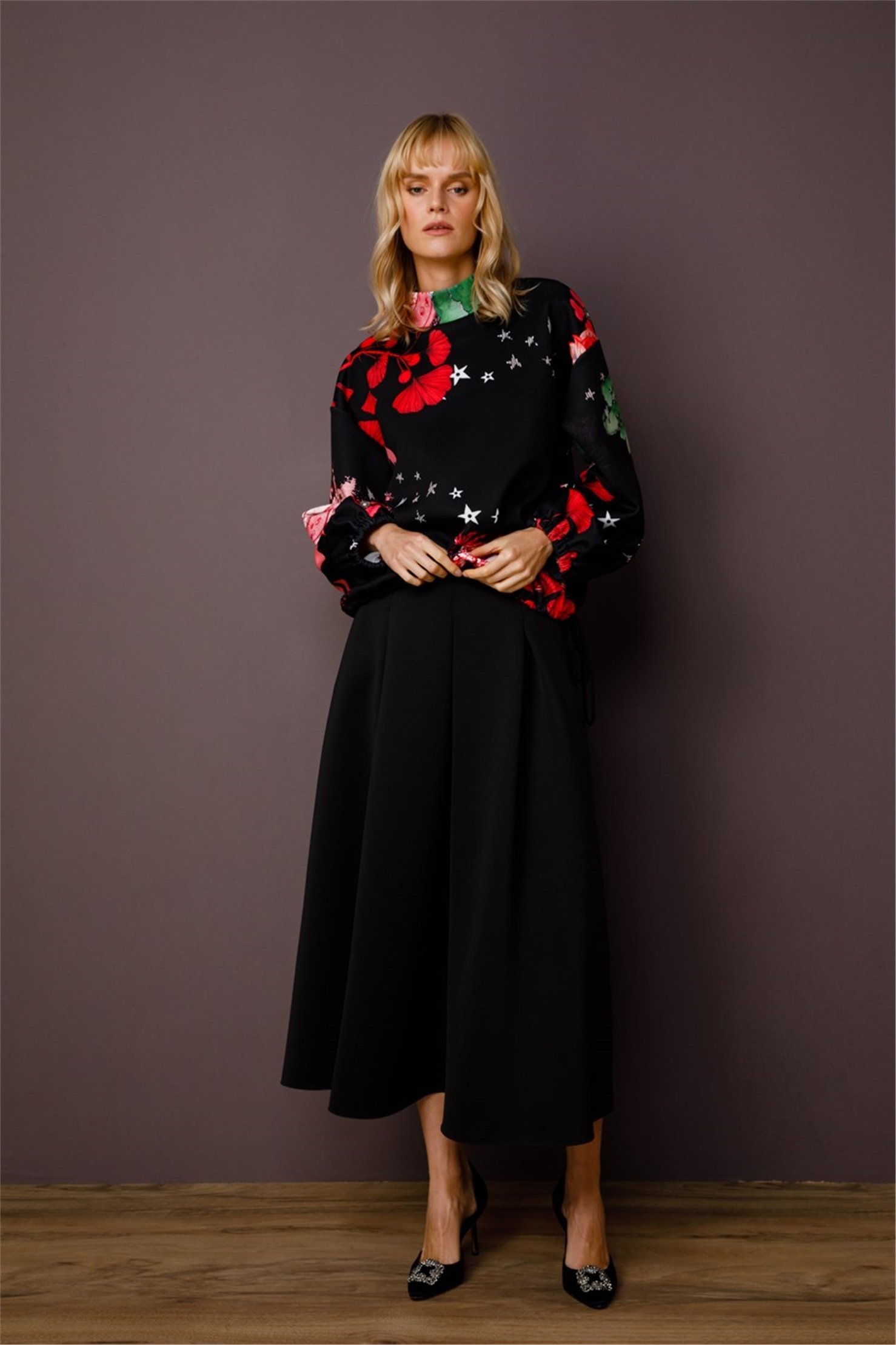 SCUBA CRINOLINE STRAIGHT SKIRT