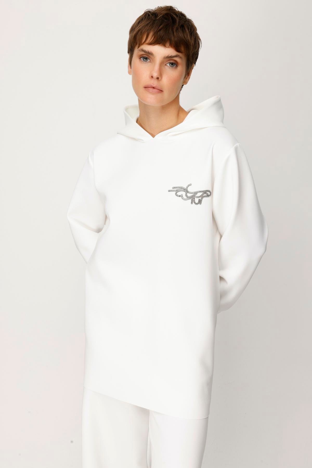 SCUBA KAPŞONLU İŞLEMELİ SWEATSHİRT