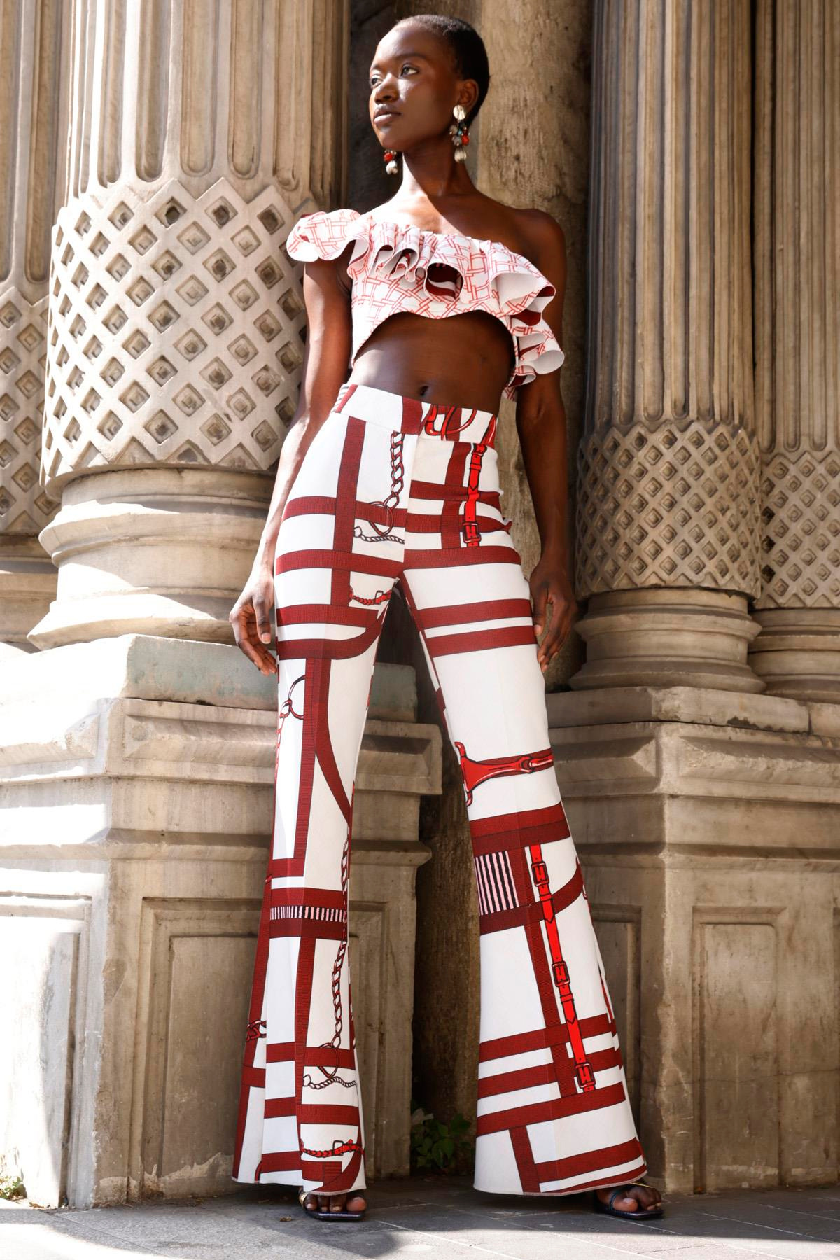 SCUBA KEMENT BASKI YÜKSEK BEL İSPANYOL PANTOLON