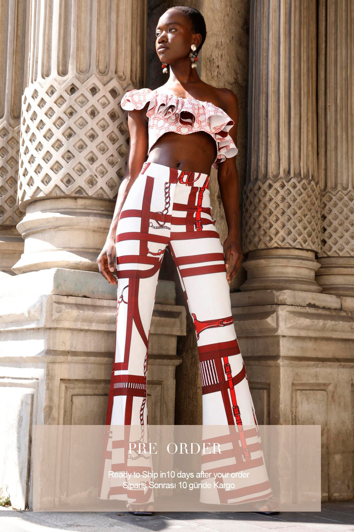 SCUBA KEMENT BASKI YÜKSEK BEL İSPANYOL PANTOLON