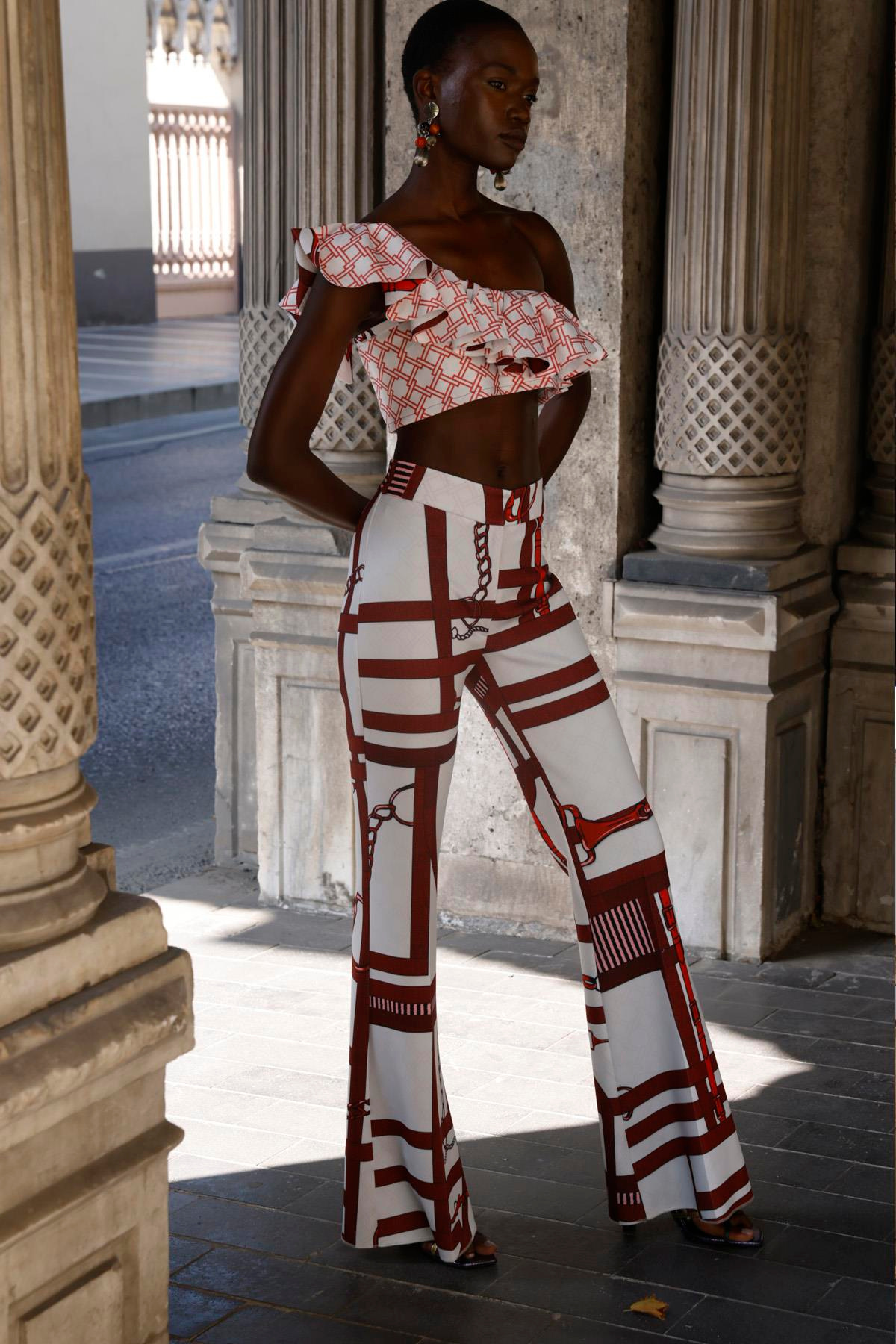 SCUBA KEMENT BASKI YÜKSEK BEL İSPANYOL PANTOLON