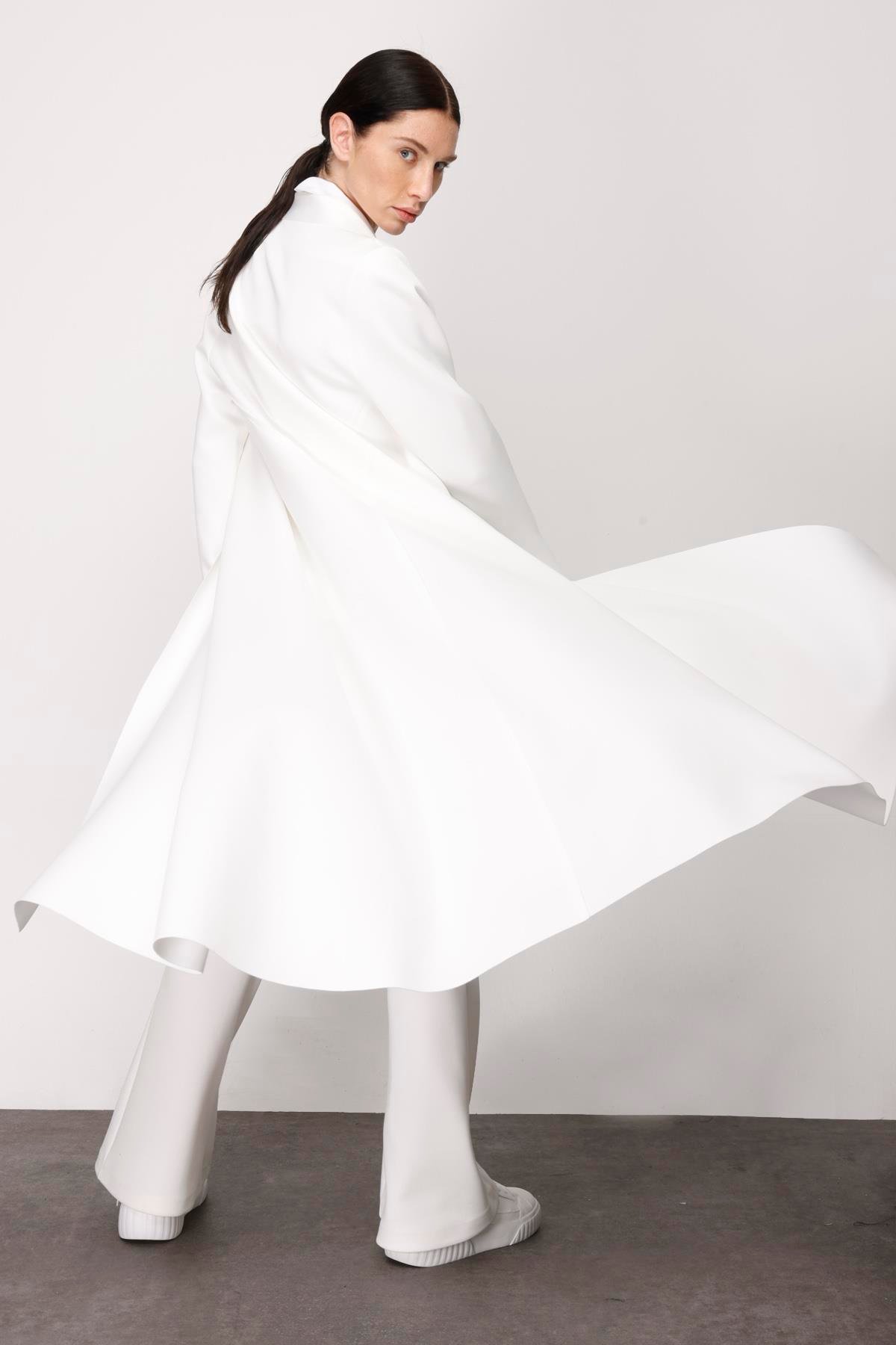 SCUBA ŞAL YAKA ARKASI ÜÇGEN CEKET