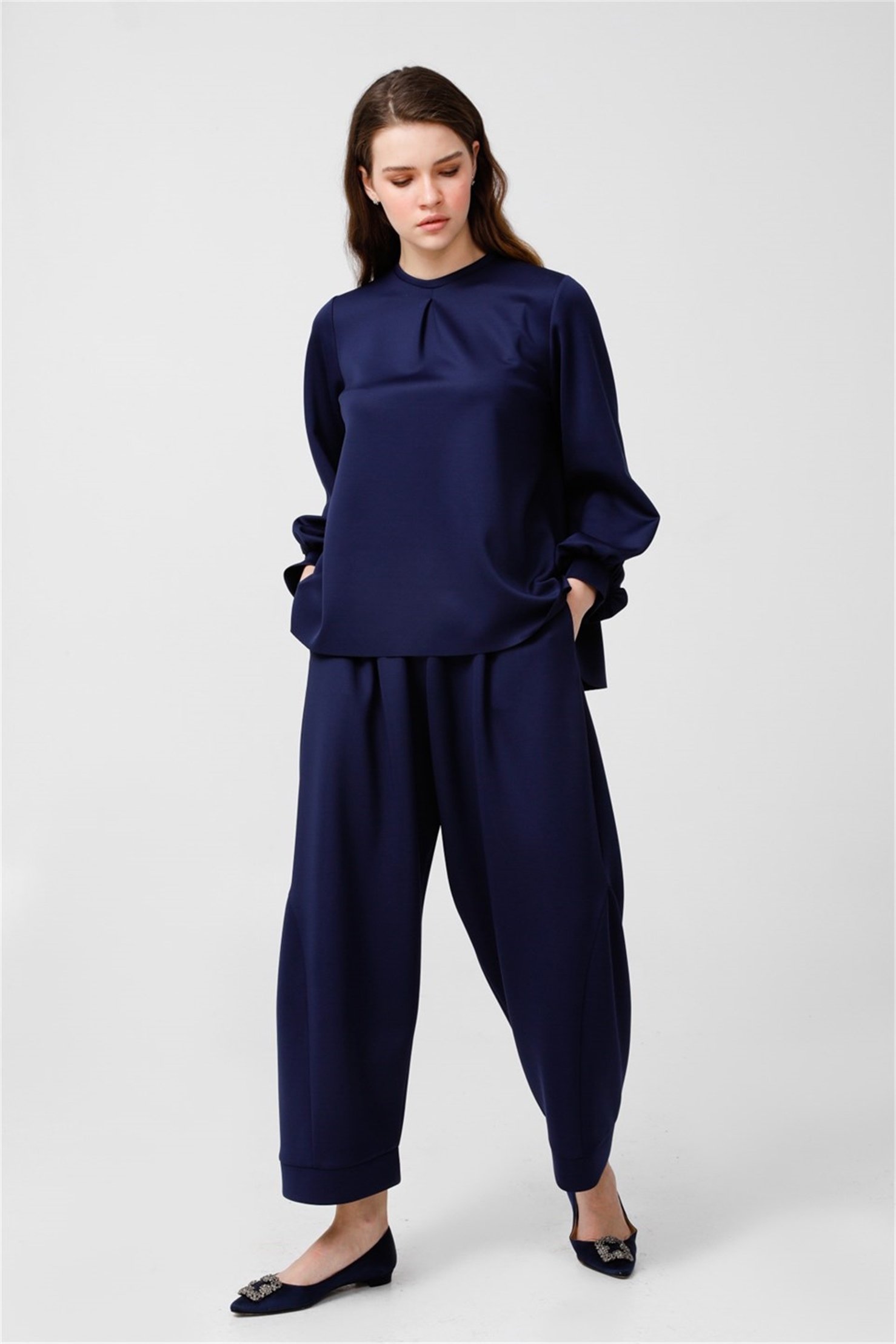 SCUBA YANI KUPLU ŞALVAR  PANTOLON