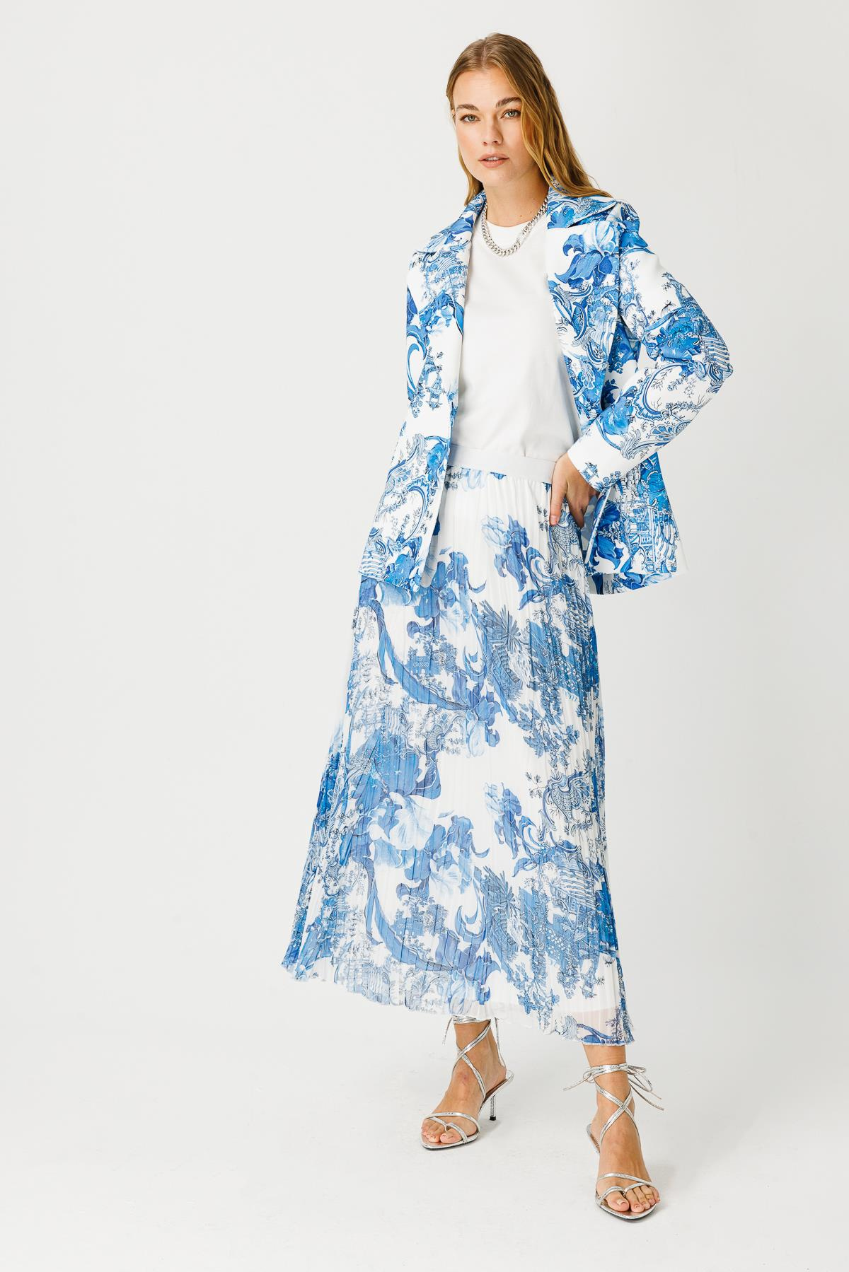 ŞİFON JAPANESE SUMMER PLİSELİ ETEK