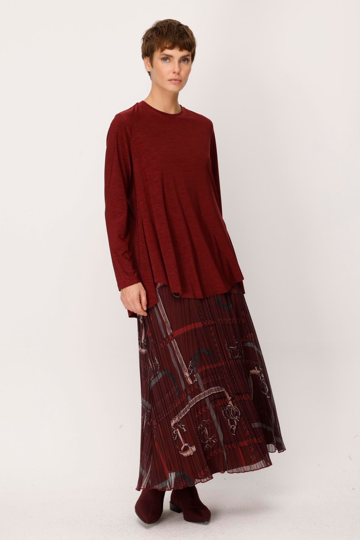 ŞİFON KEMENT TOKALI KROŞKİ PLİSE ETEK