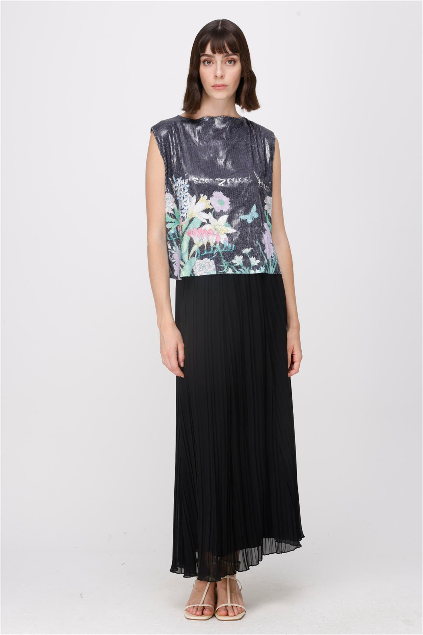 ŞİFON KROŞKİ PLİSE ETEK