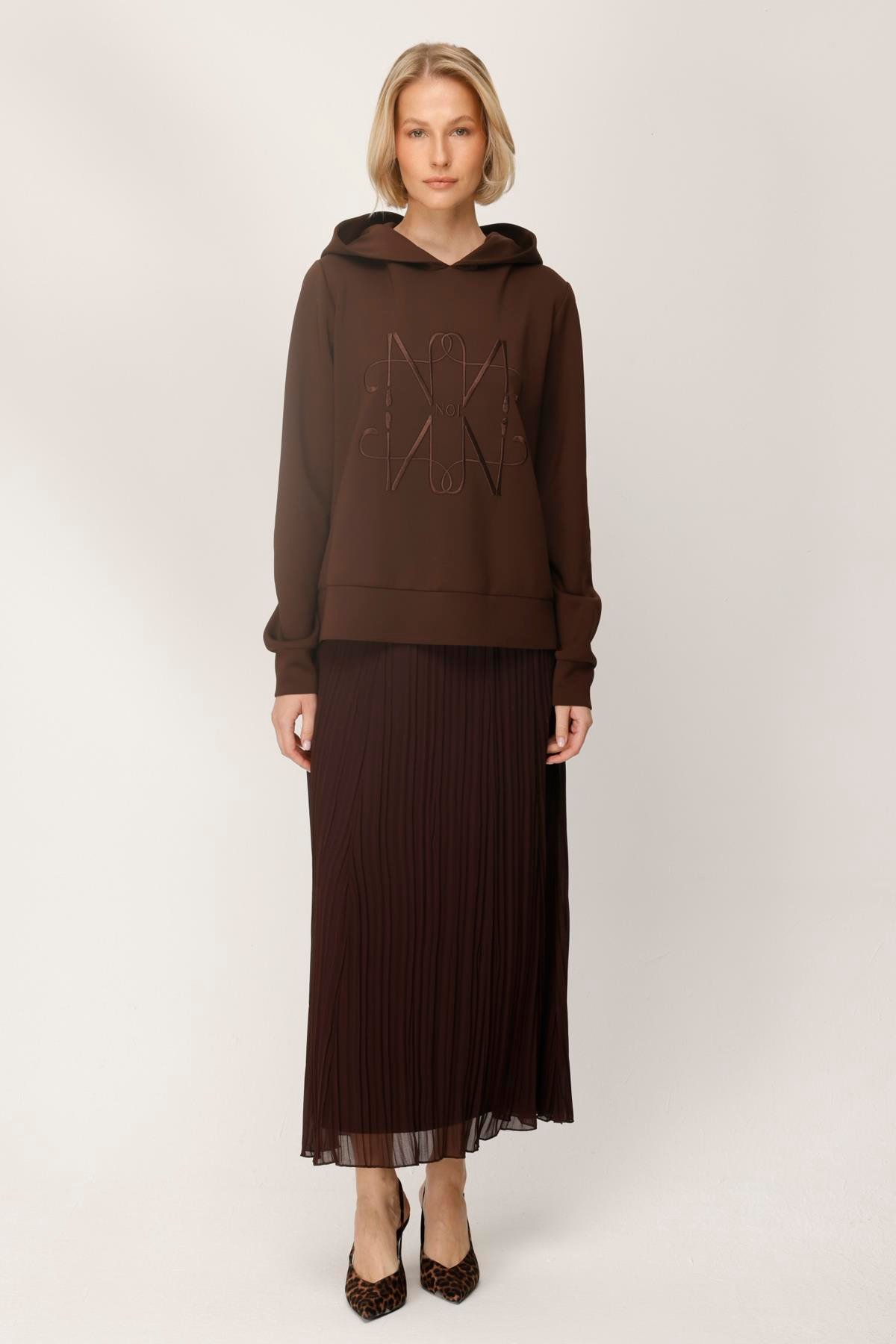 ŞİFON KROŞKİ PLİSE ETEK