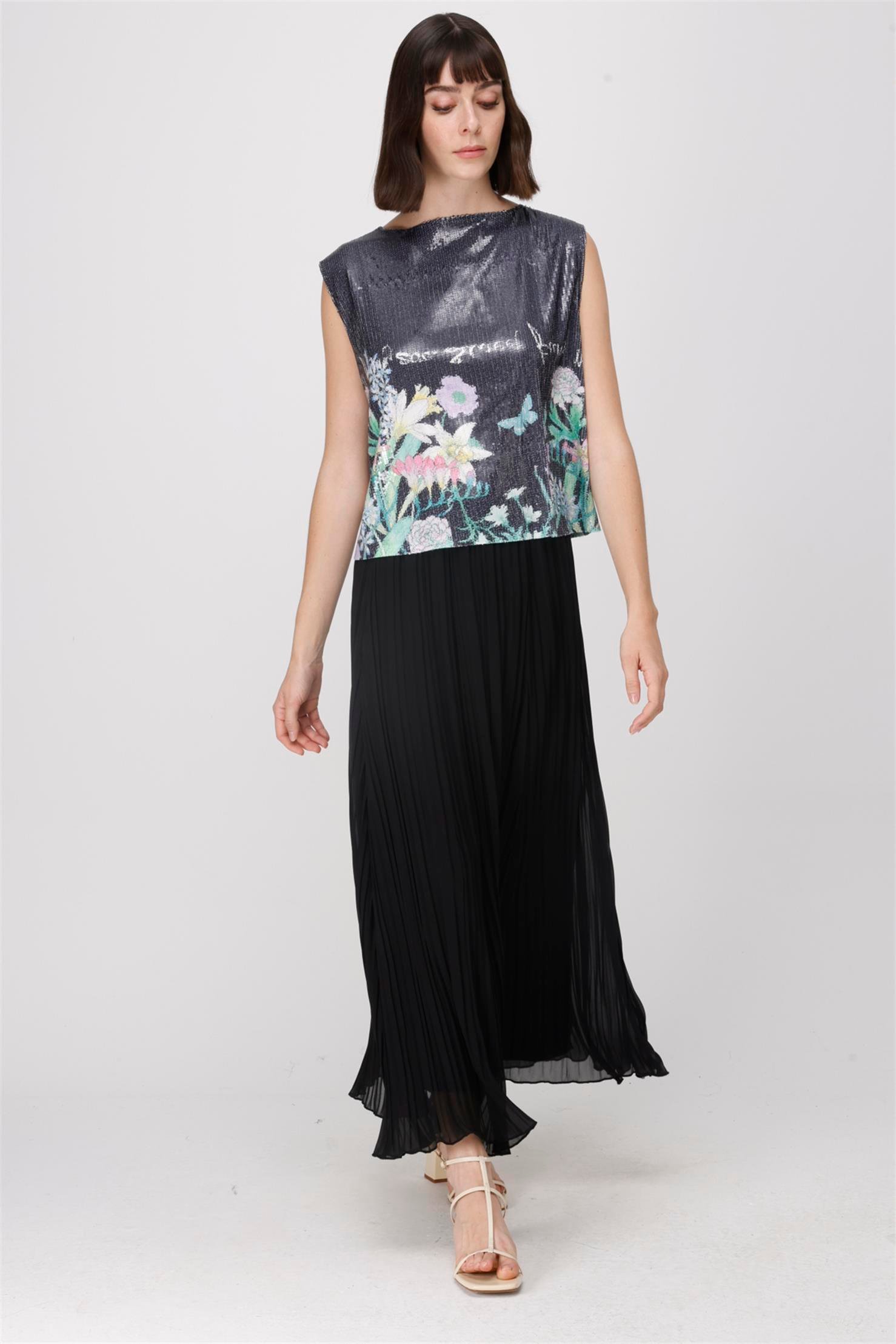 ŞİFON KROŞKİ PLİSE ETEK