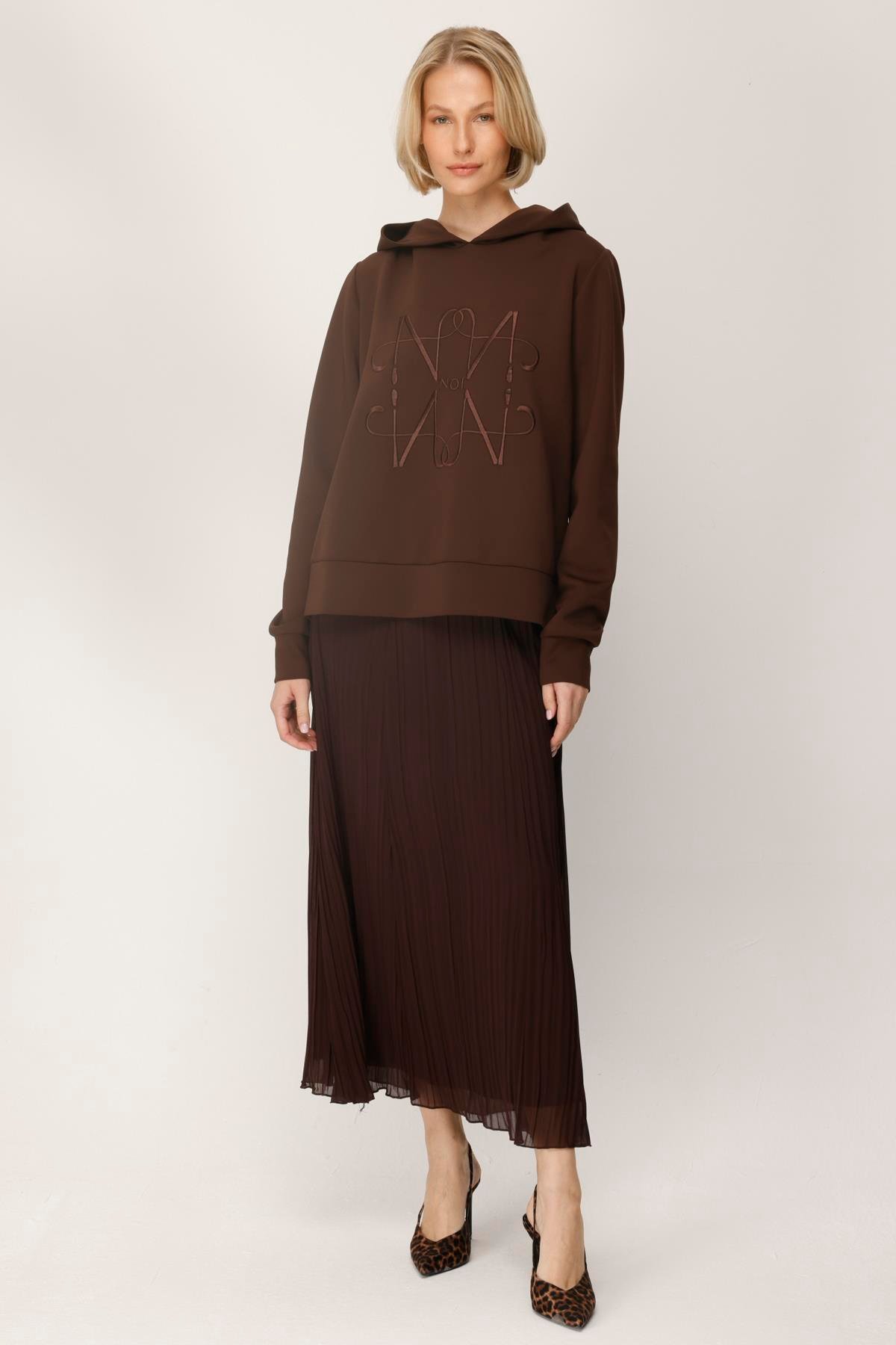 ŞİFON KROŞKİ PLİSE ETEK