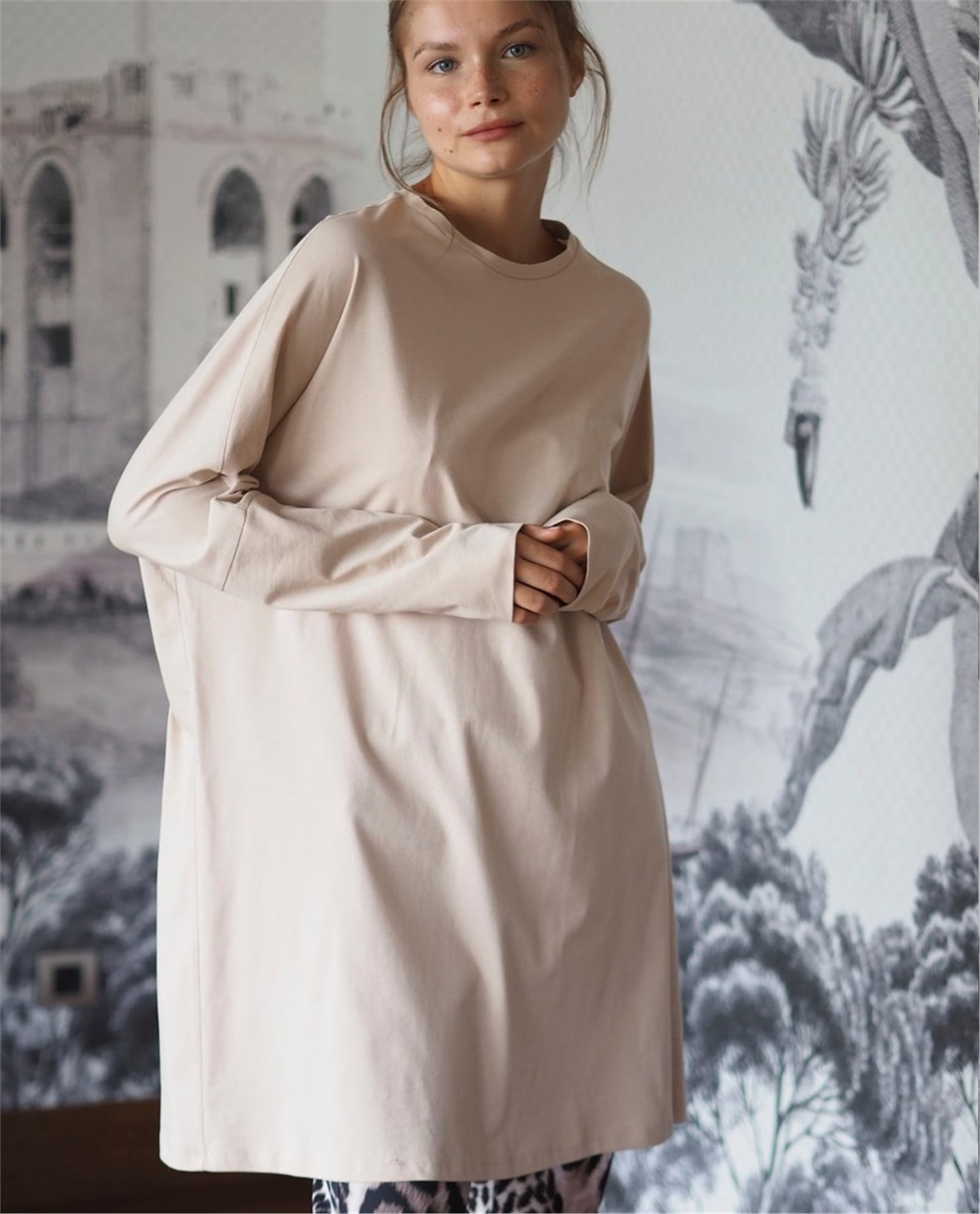 SİMPLİCİTY COTTON YARASA KOL BOL TUNİK