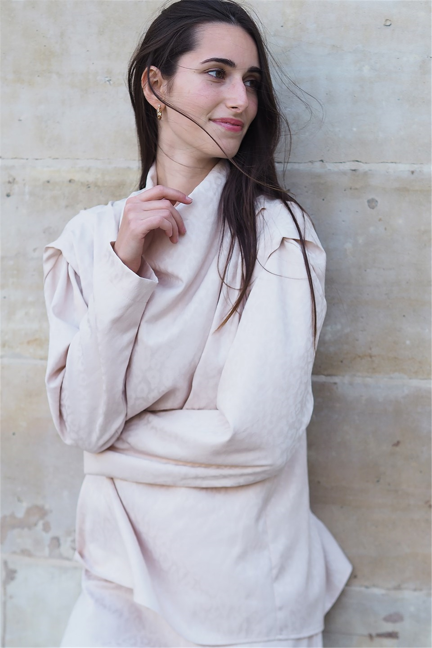 VISCON LEOPAR DEGAGE COLLAR BLOUSE