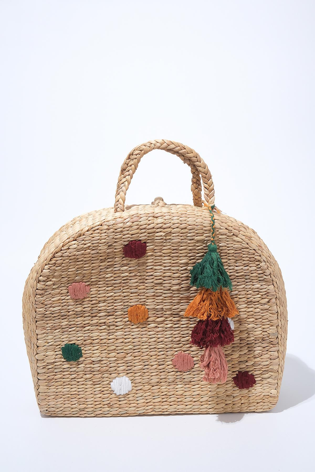 Çiçek Desenli Su Sümbülü El Yapımı Çanta