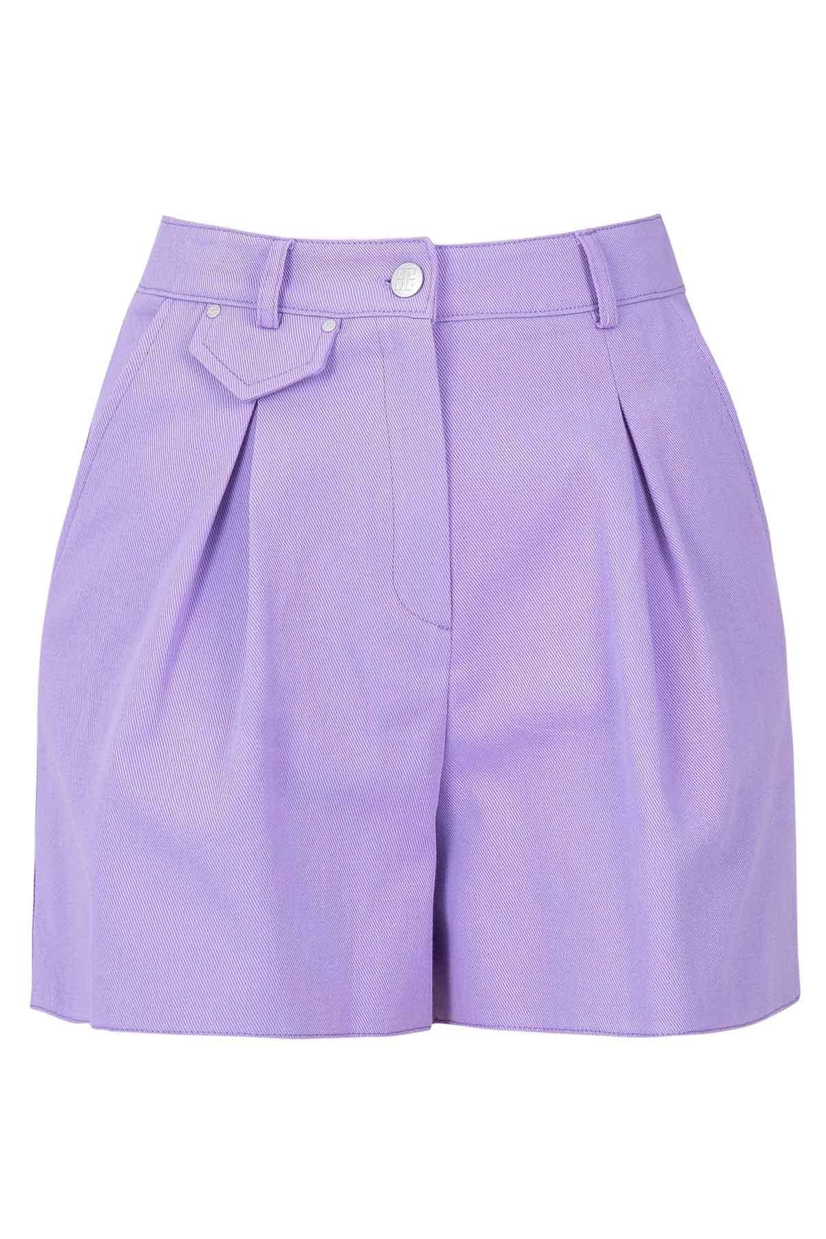 Denim Efektli Koton Şort