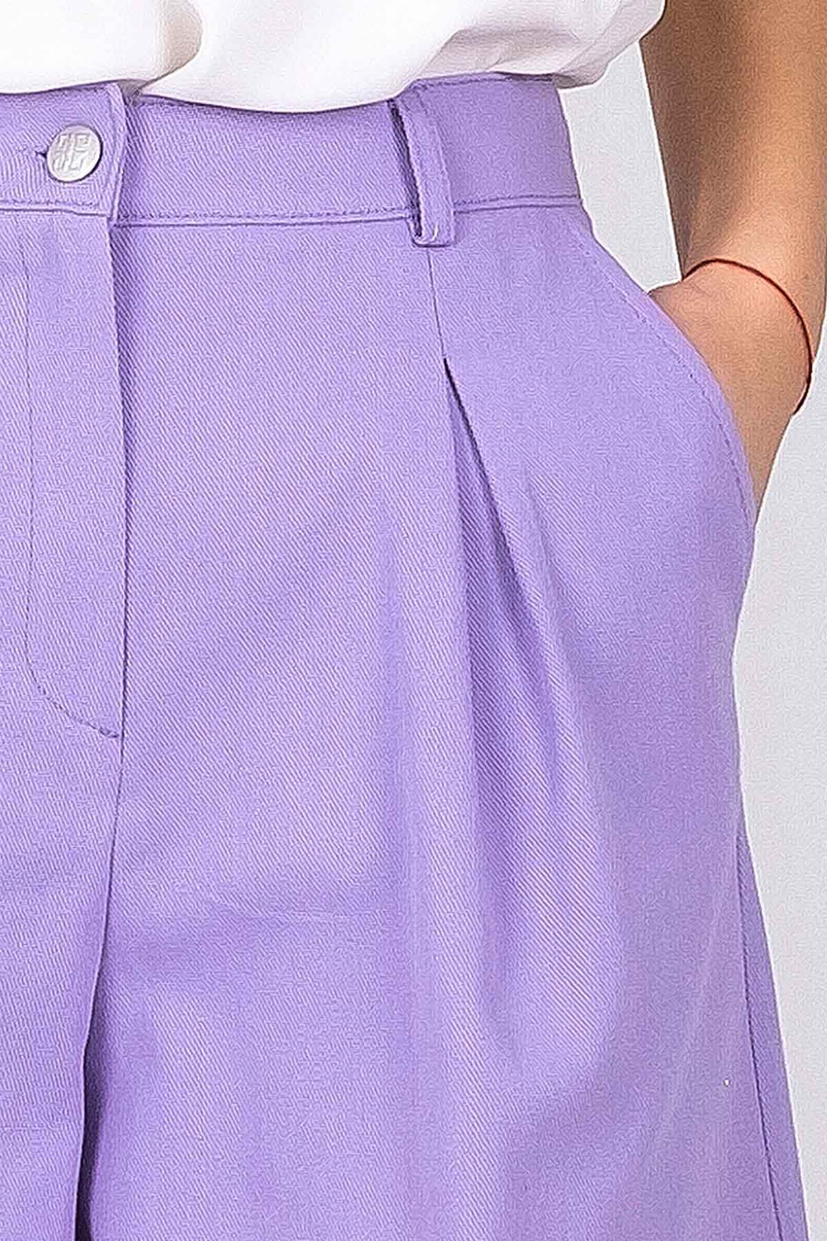 Denim Efektli Koton Şort