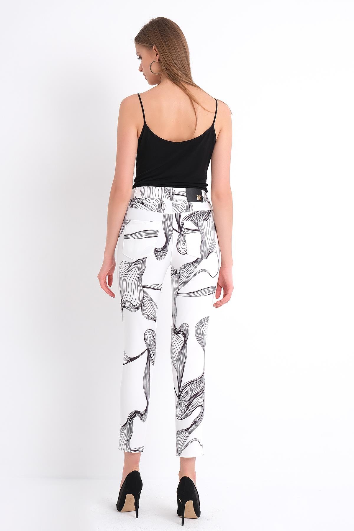 Desenli 5 Cep Pantolon