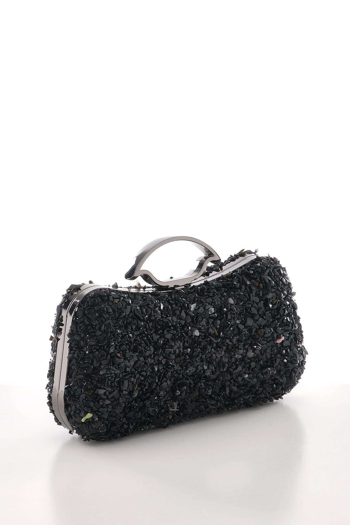 Doğal Taşlı Zincir Askılı Şık Abiye Çanta