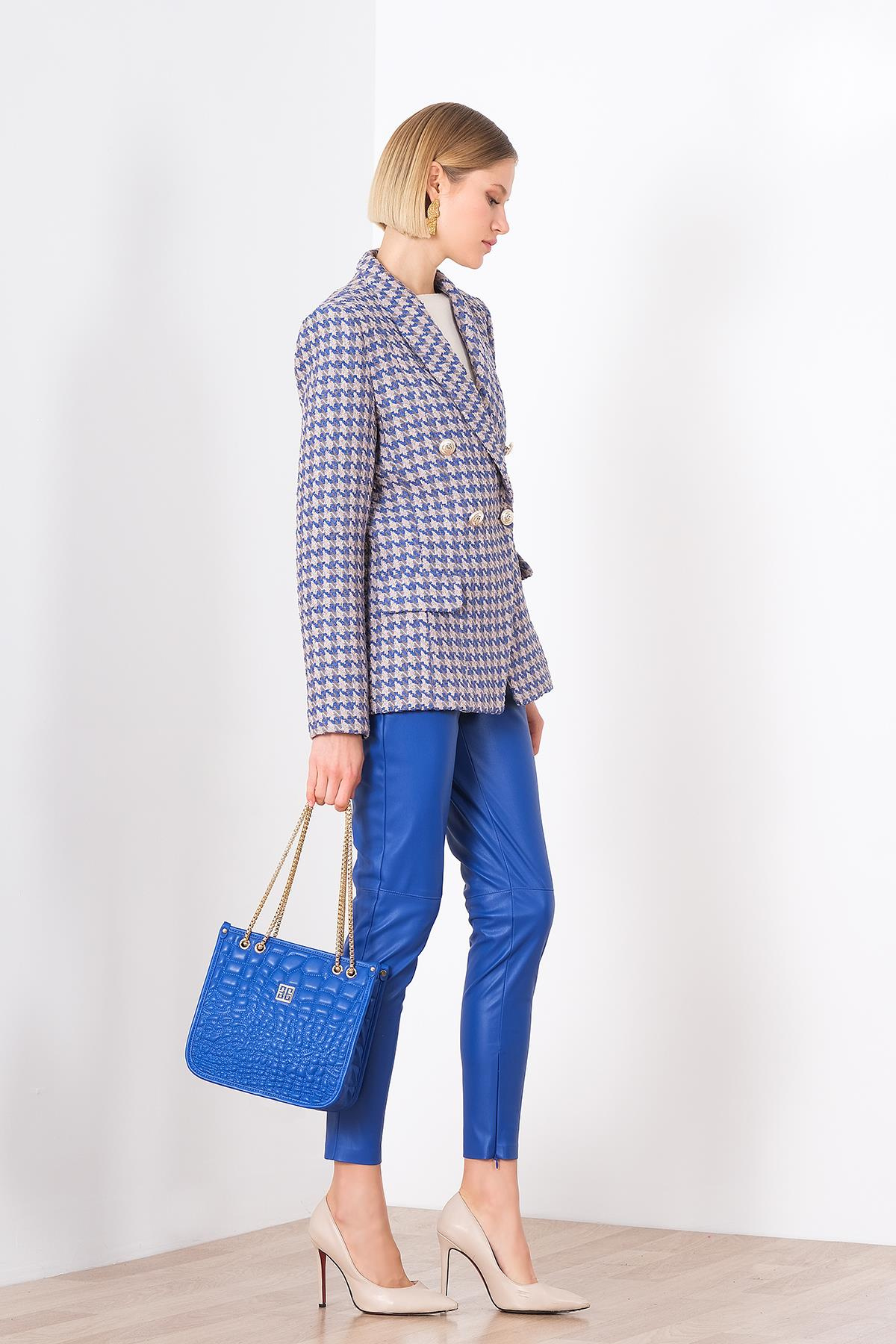 Dokulu Blazer Ceket