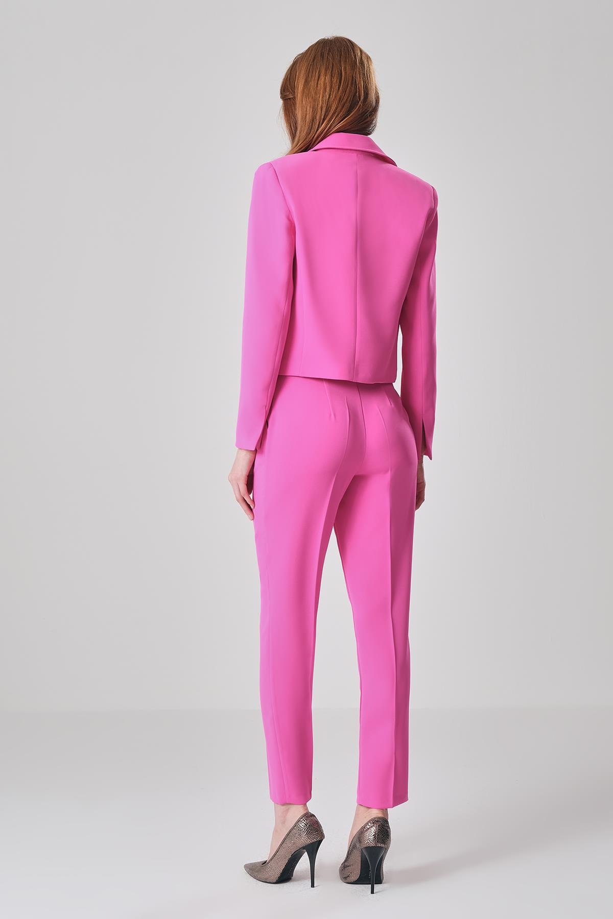 Gold Düğmeli Boru Paça Pantolon