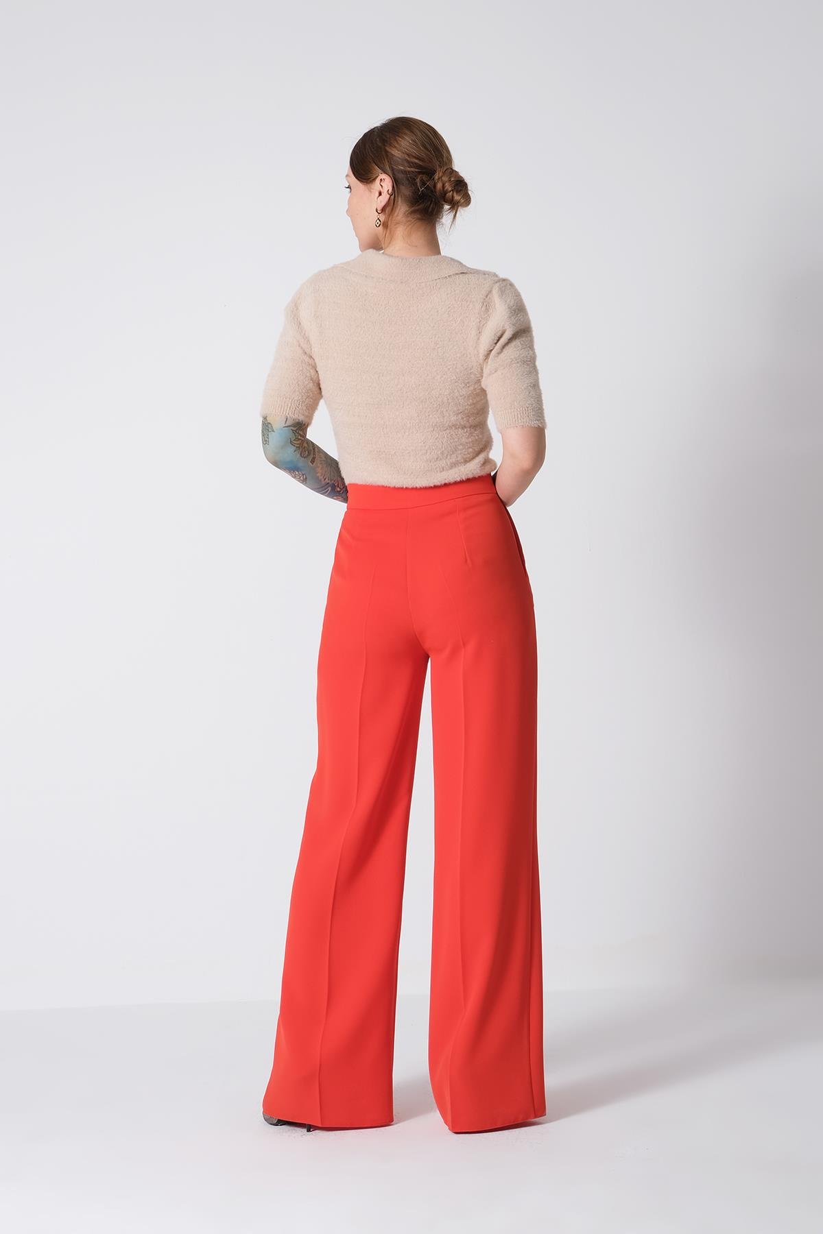 Gold Metal Tokalı Yüksek Bel Pantolon