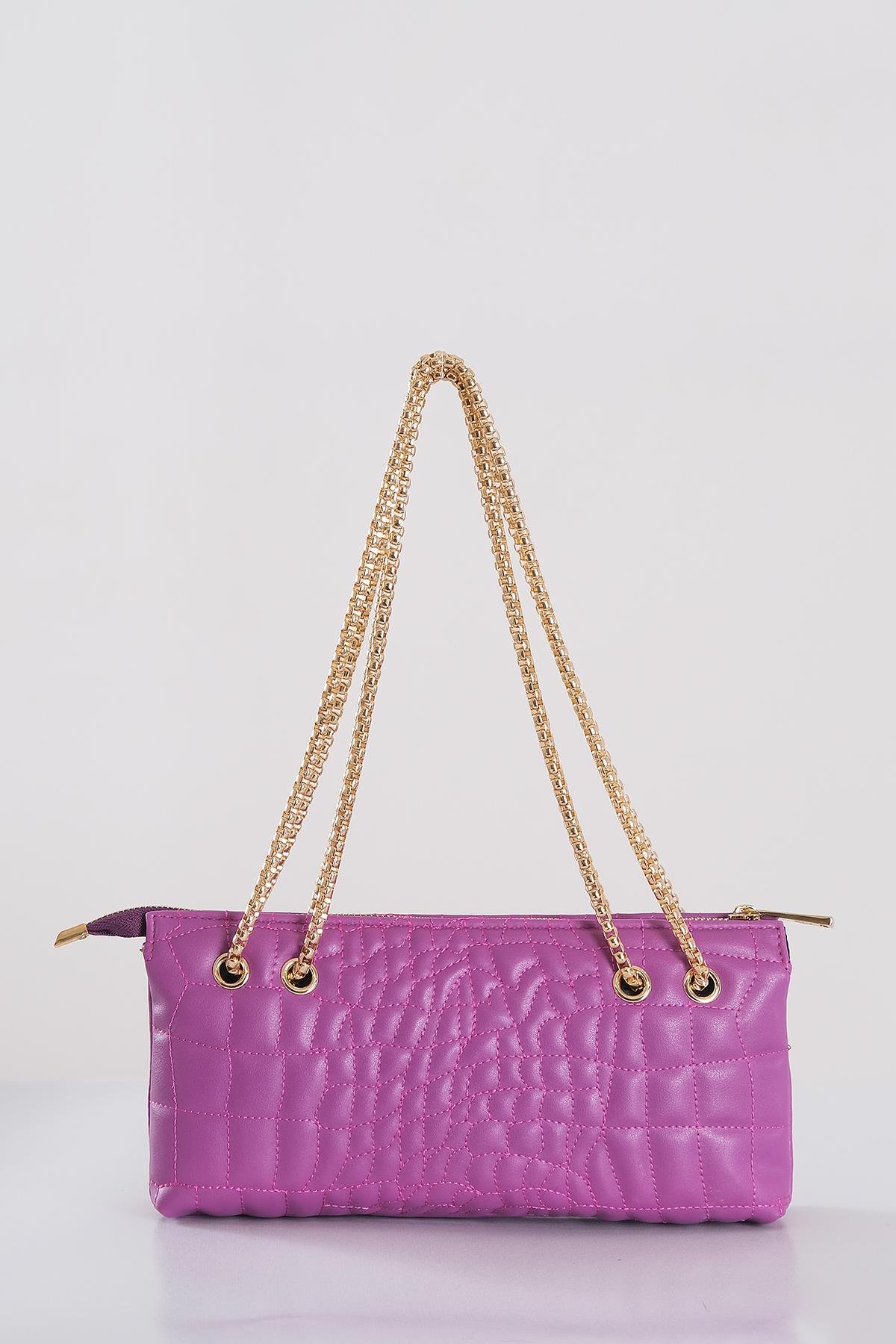 Kapitone Dokulu Zincir Askılı Kuşgözlü Çanta