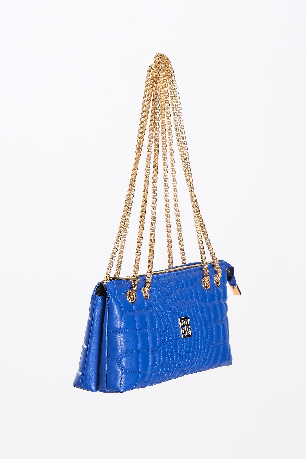 Kapitone Dokulu Zincir Askılı Kuşgözlü Çanta