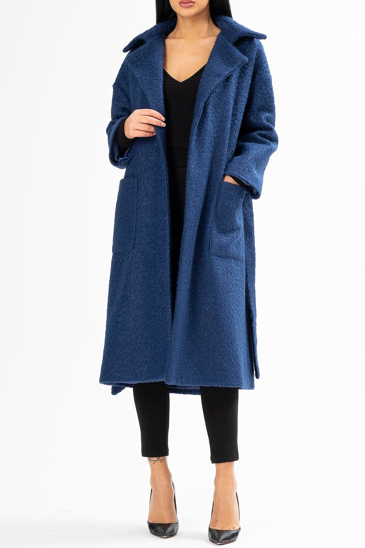 Kemerli Oversize Buklet Kaban