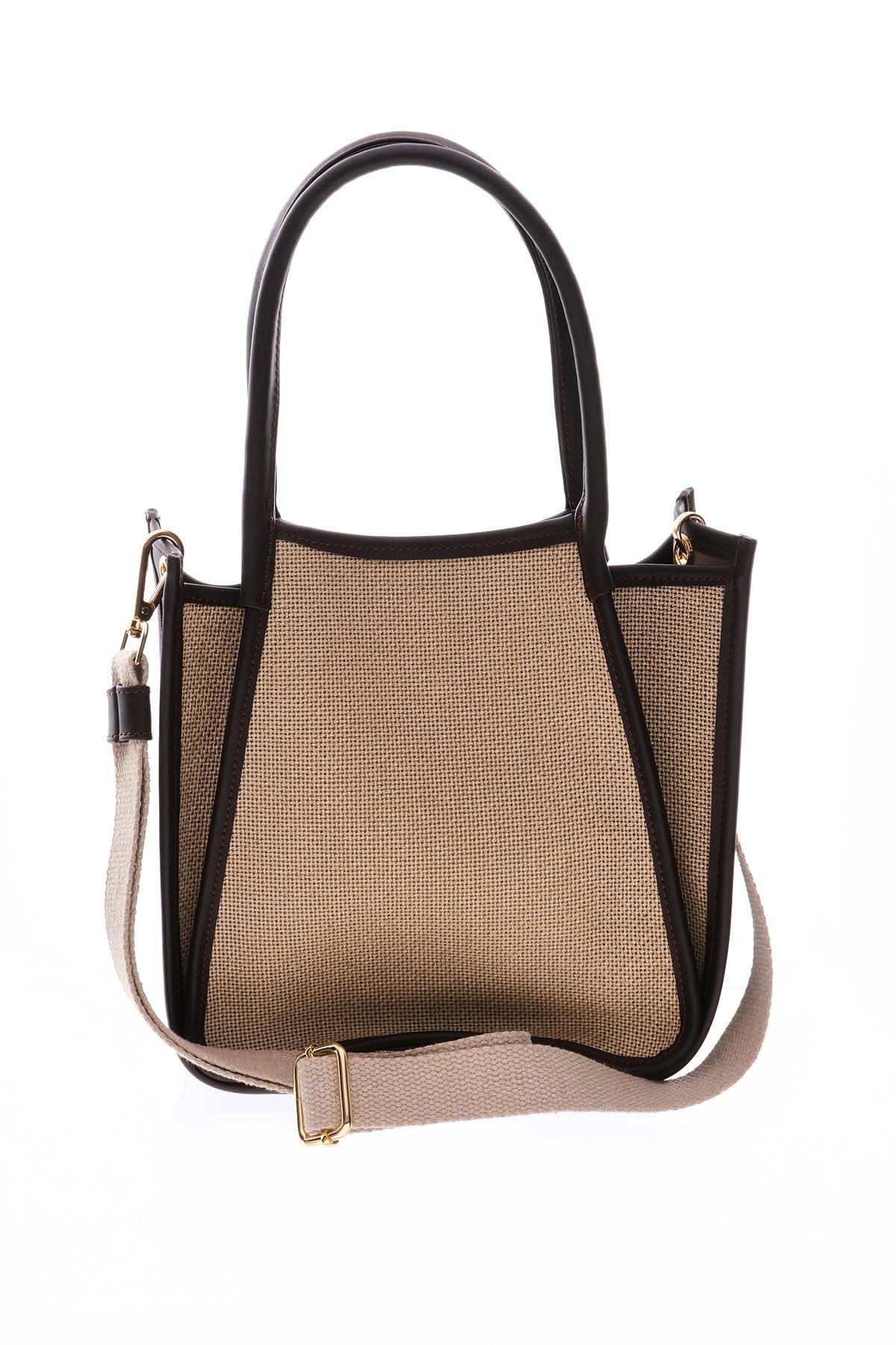 Keten Deri Garnili, Kolonlu, Omuz ,El, Çapraz Askı Alternatifli, Şık Çanta