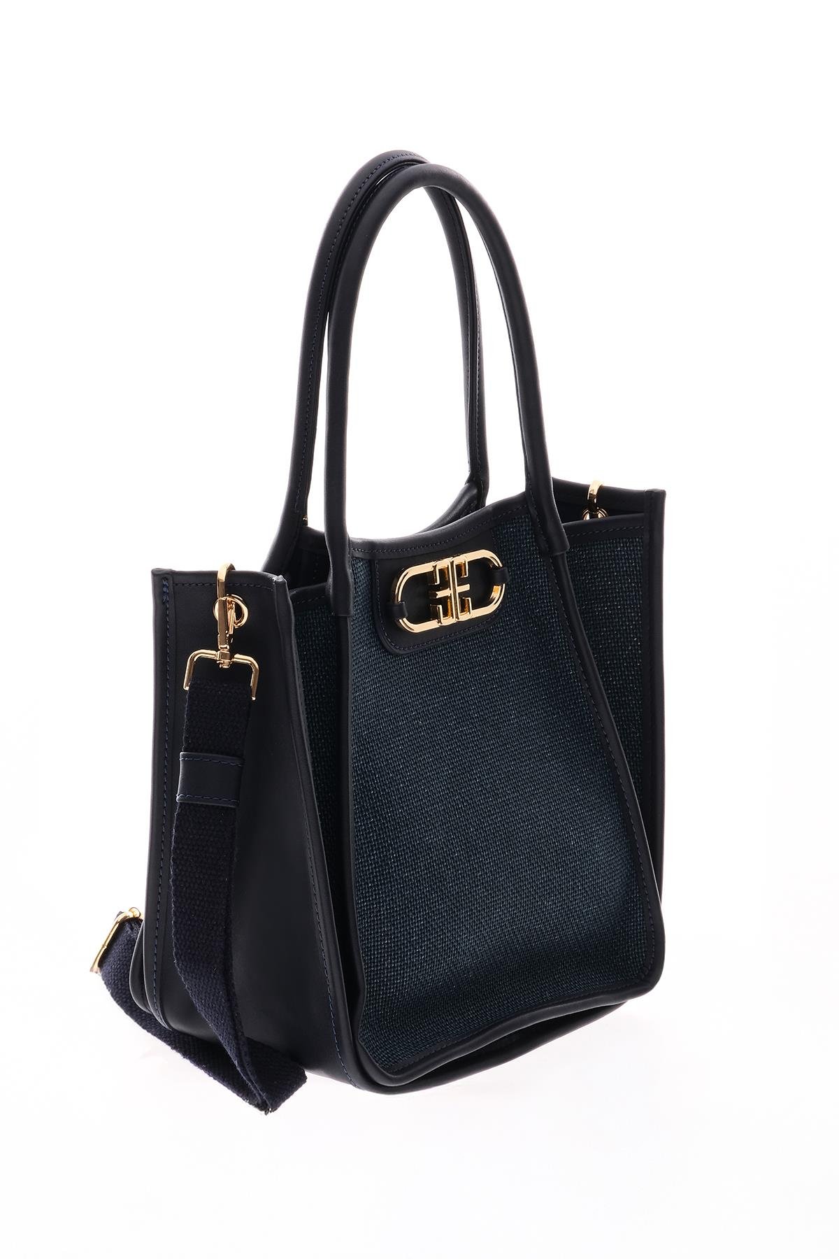 Keten Deri Garnili, Kolonlu, Omuz ,El, Çapraz Askı Alternatifli, Şık Çanta