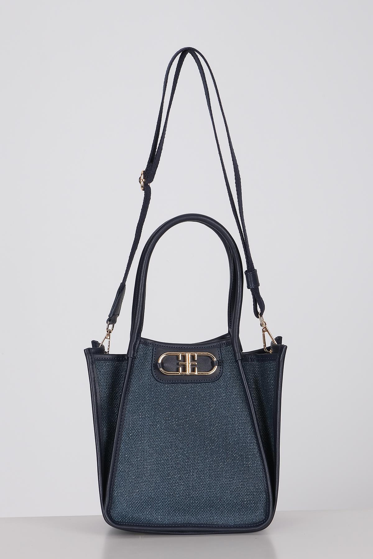 Keten Deri Garnili, Kolonlu, Omuz ,El, Çapraz Askı Alternatifli, Şık Çanta