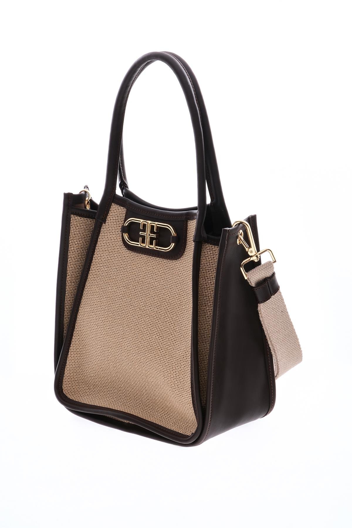 Keten Deri Garnili, Kolonlu, Omuz ,El, Çapraz Askı Alternatifli, Şık Çanta