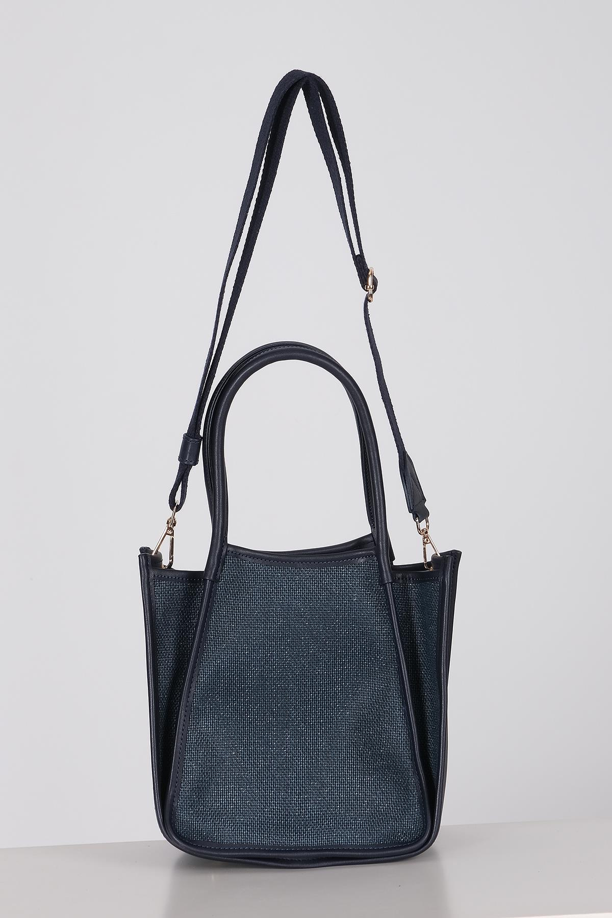 Keten Deri Garnili, Kolonlu, Omuz ,El, Çapraz Askı Alternatifli, Şık Çanta