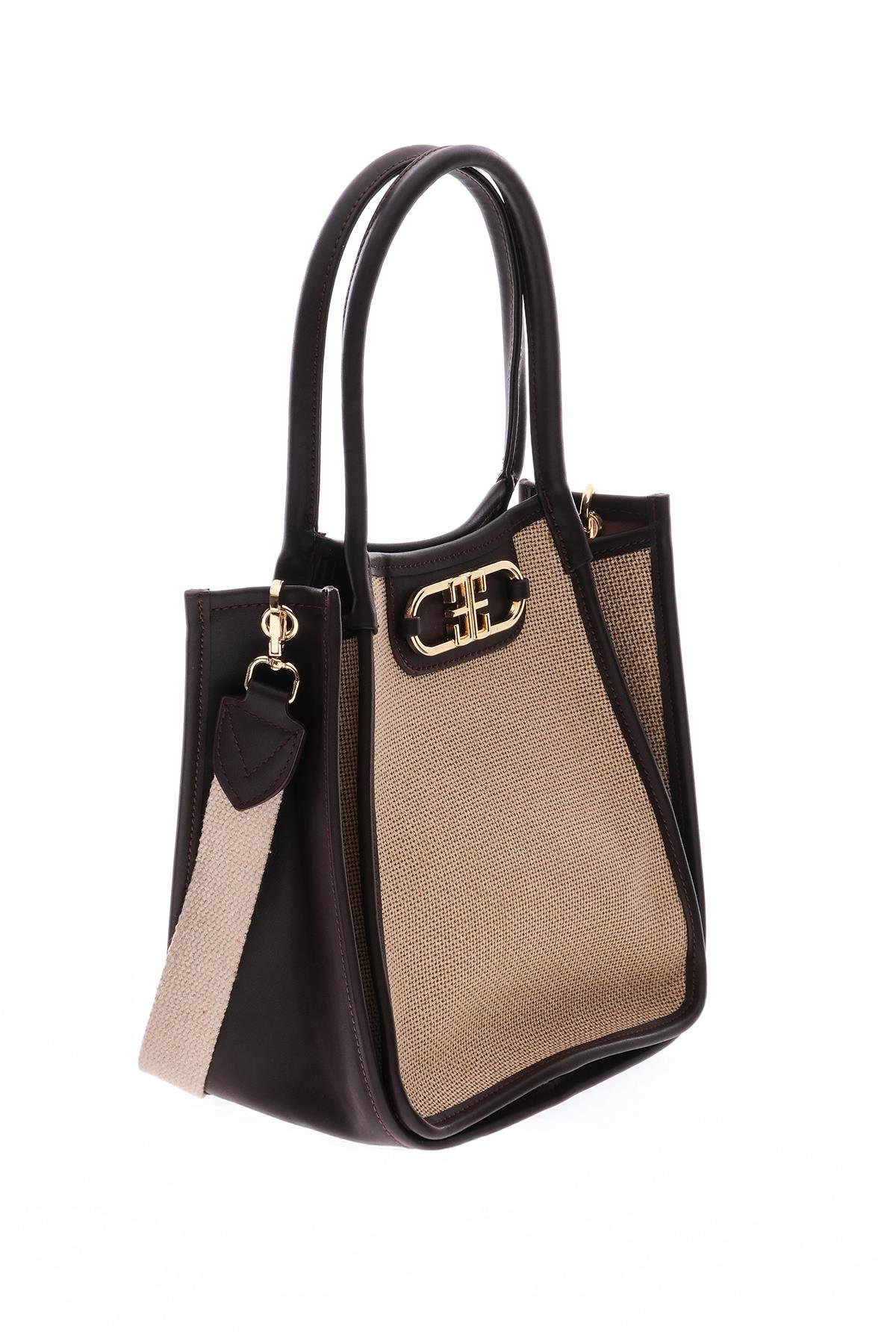 Keten Deri Garnili, Kolonlu, Omuz ,El, Çapraz Askı Alternatifli, Şık Çanta