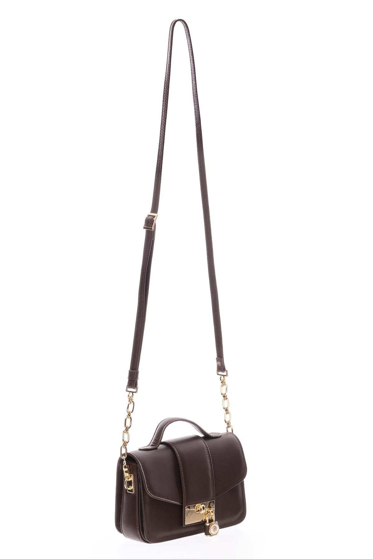 Kilit Aksesuarlı Çok Gözlü El Omuz Çapraz Kullanımlı Çanta