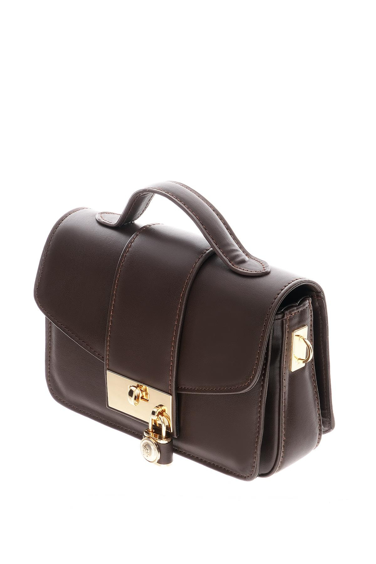 Kilit Aksesuarlı Çok Gözlü El Omuz Çapraz Kullanımlı Çanta